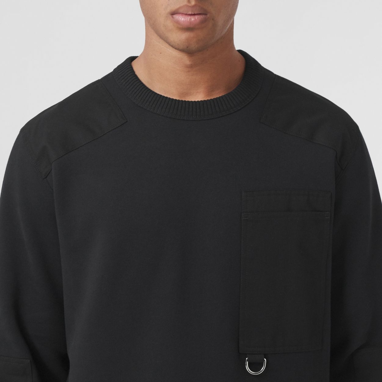 Contrast Panel Cotton Blend Sweatshirt - 3