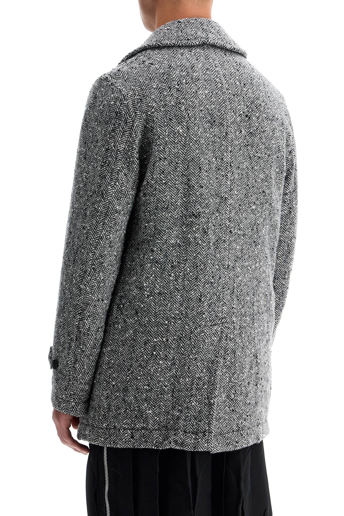 COMME DES GARCONS BLACK - COMME DES GARCONS BLACK herringbone wool caban - 3