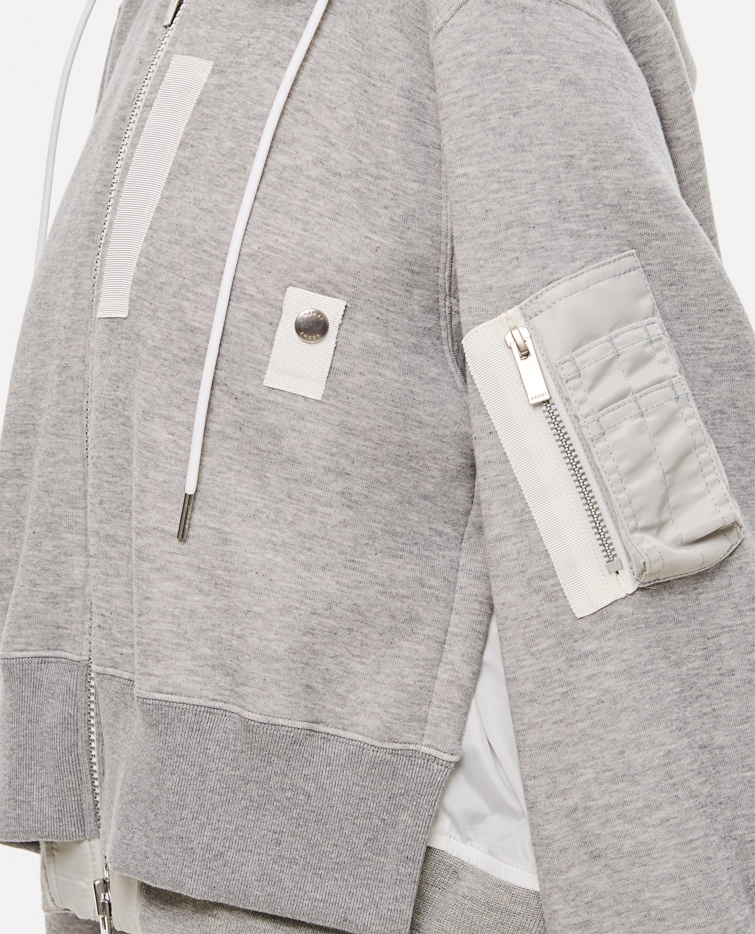 SPONGE SWEAT X NYLON TWILL HOODIE - 4