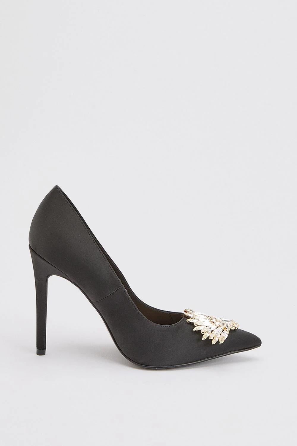 Satin Stiletto Embellished Heeled Shoe - 1