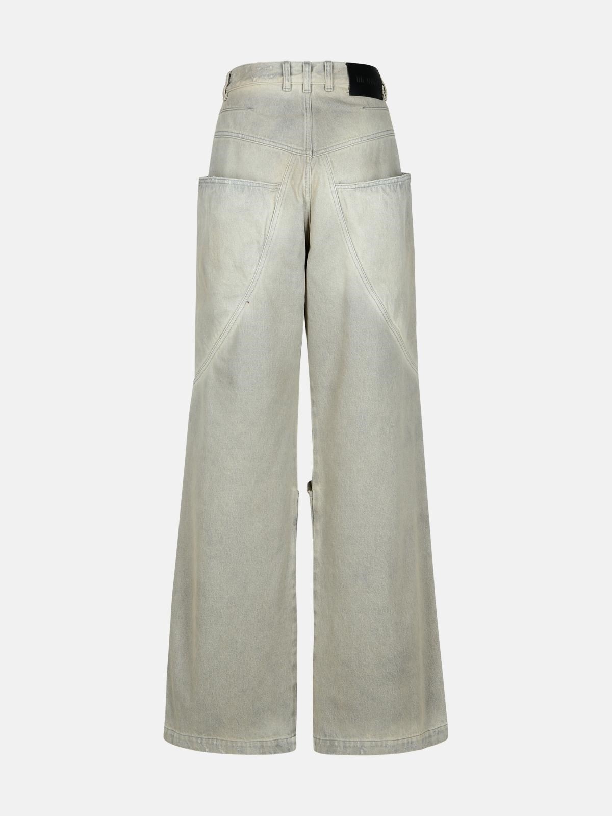 GRAY COTTON JEANS - 3
