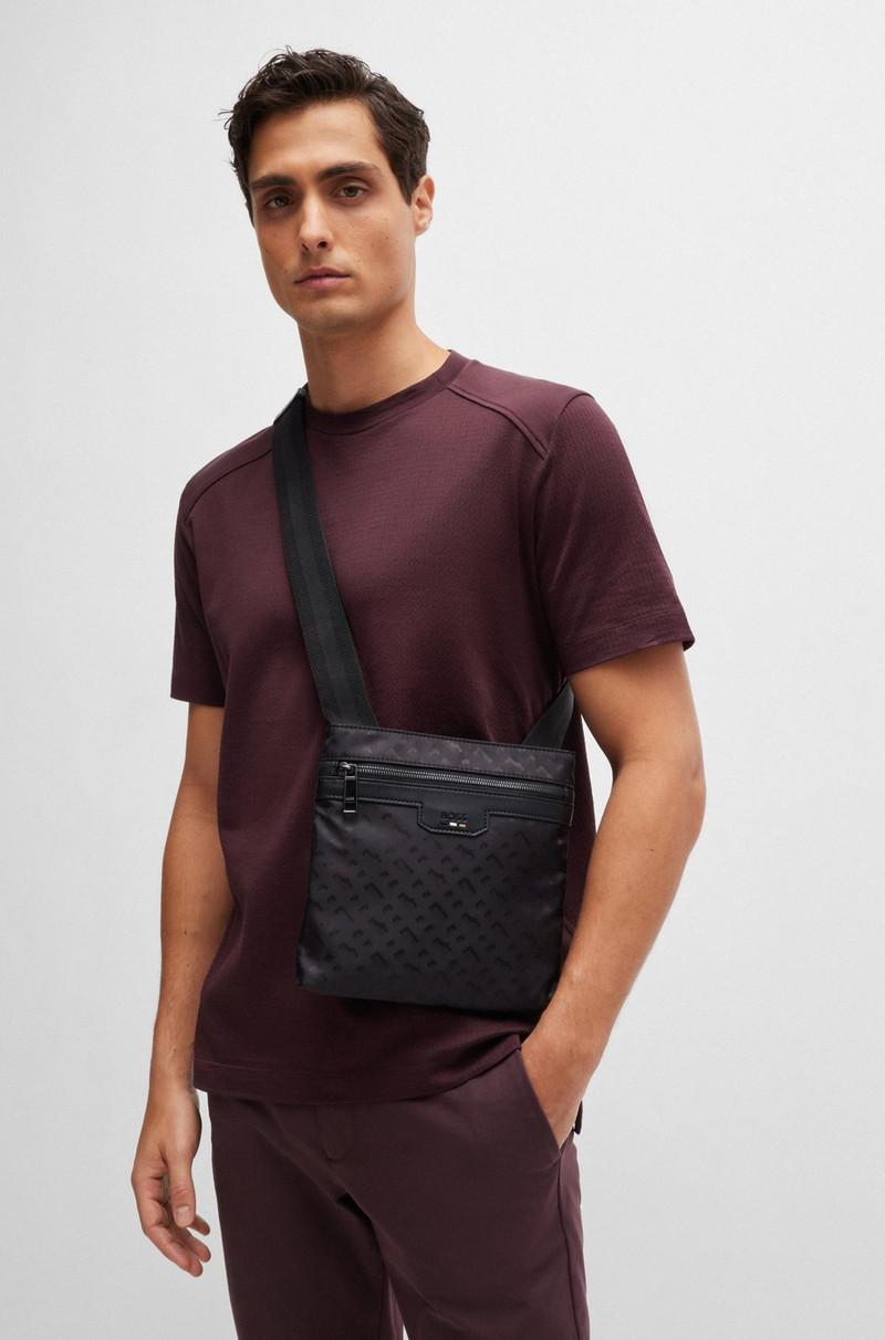 BOSS MONOGRAM-JACQUARD ENVELOPE BAG WITH SIGNATURE STRIPE outlook
