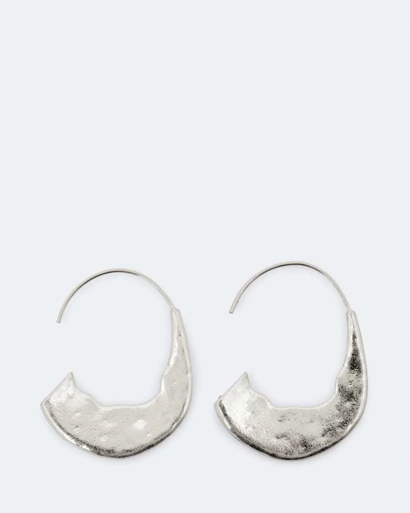 TALON LARGE FLAT HAMMERED EARRINGS - 1