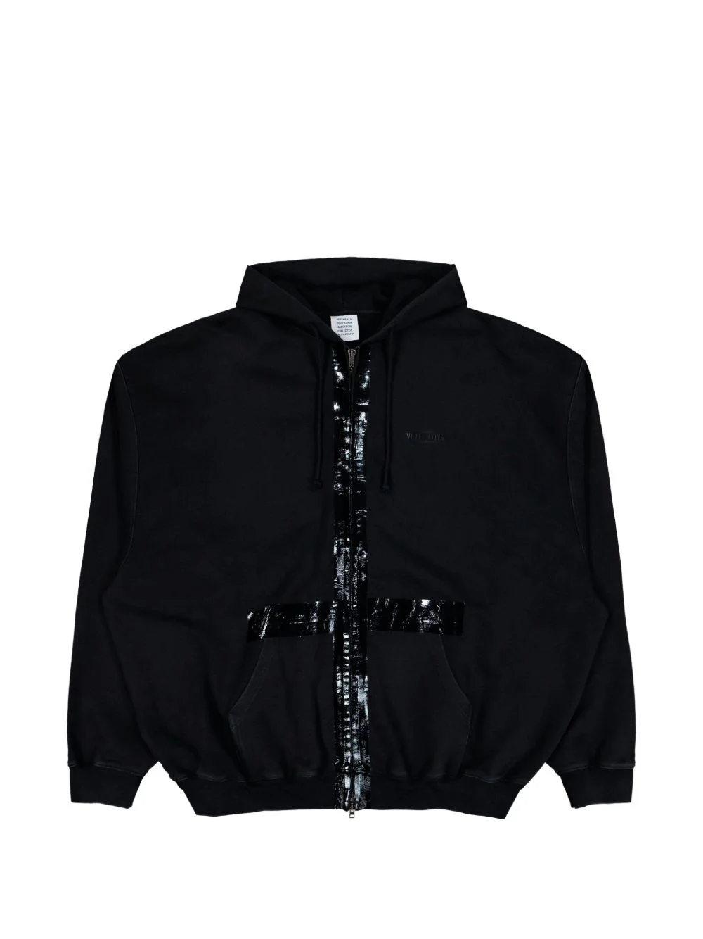 taped zip-up hoodie - 1