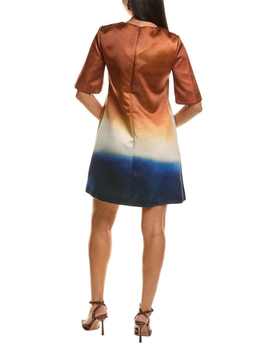 Oscar de la Renta Abstract Ombre Silk-Lined Shift Dress - 2