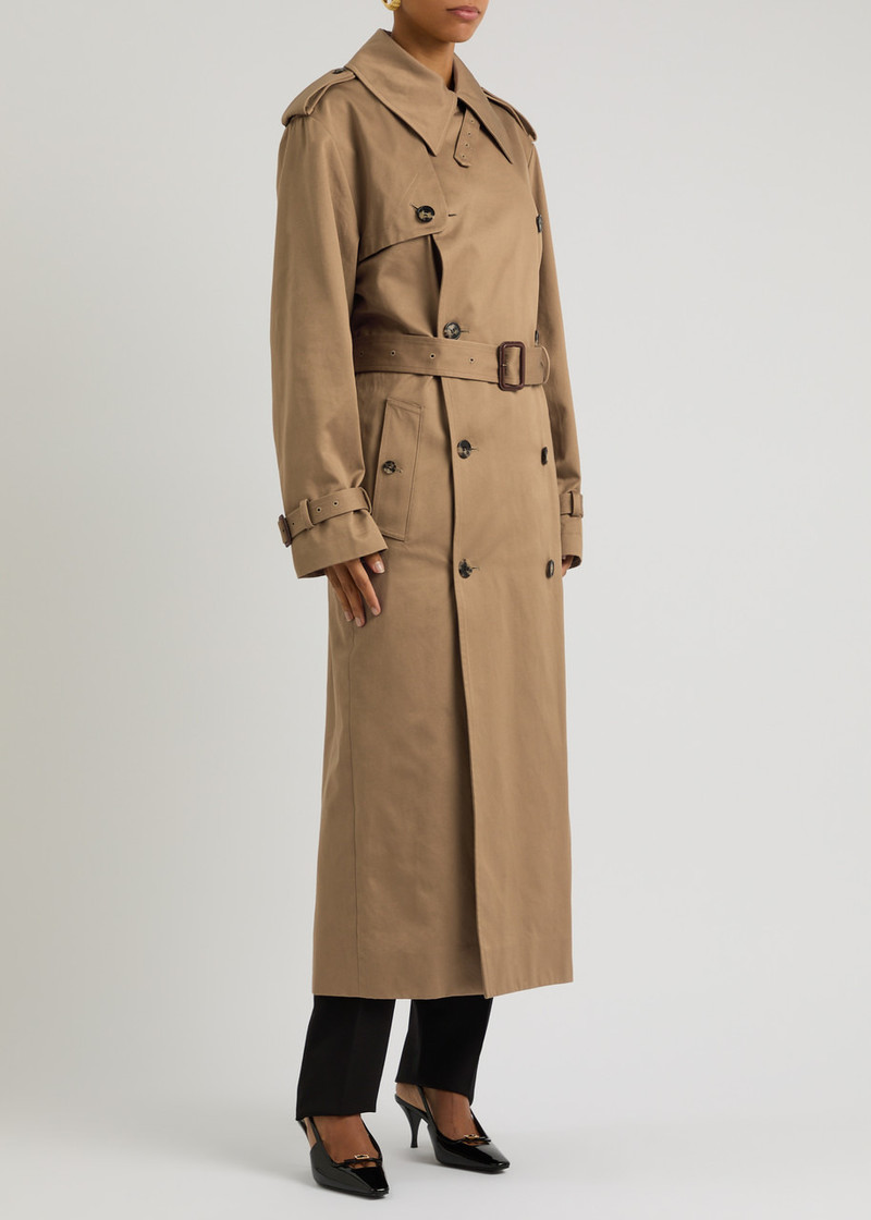 SAINT LAURENT Saint Laurent Double-breasted Cotton Twill Trench Coat outlook