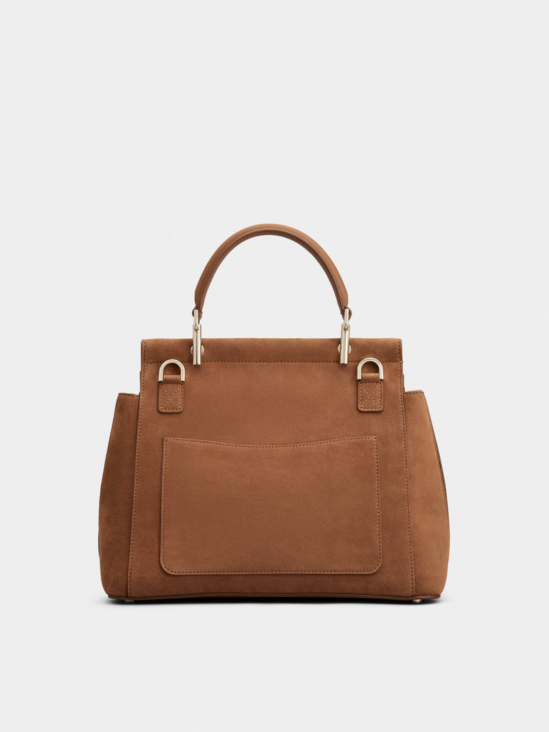 Viv' Cabas Foulard Metal Buckle Bag in Suede 5