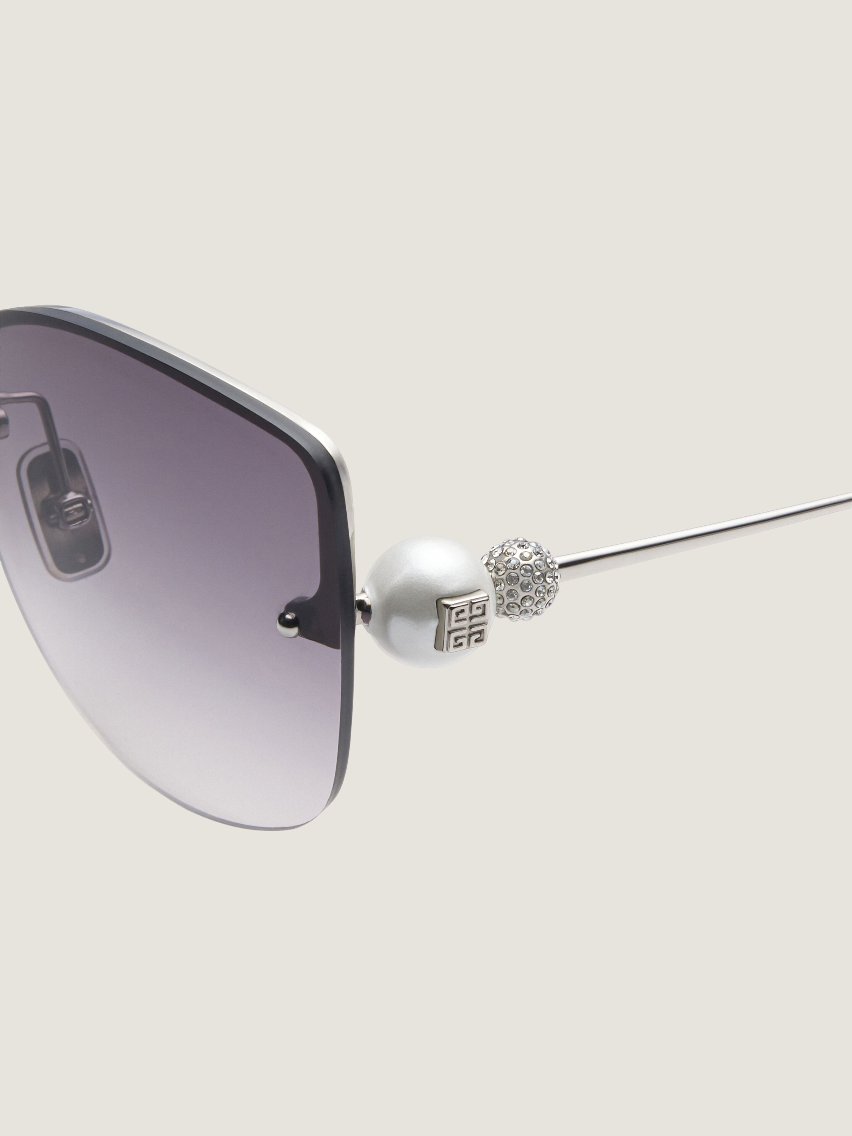4G PEARL SUNGLASSES IN METAL WITH CRYSTALS - 4