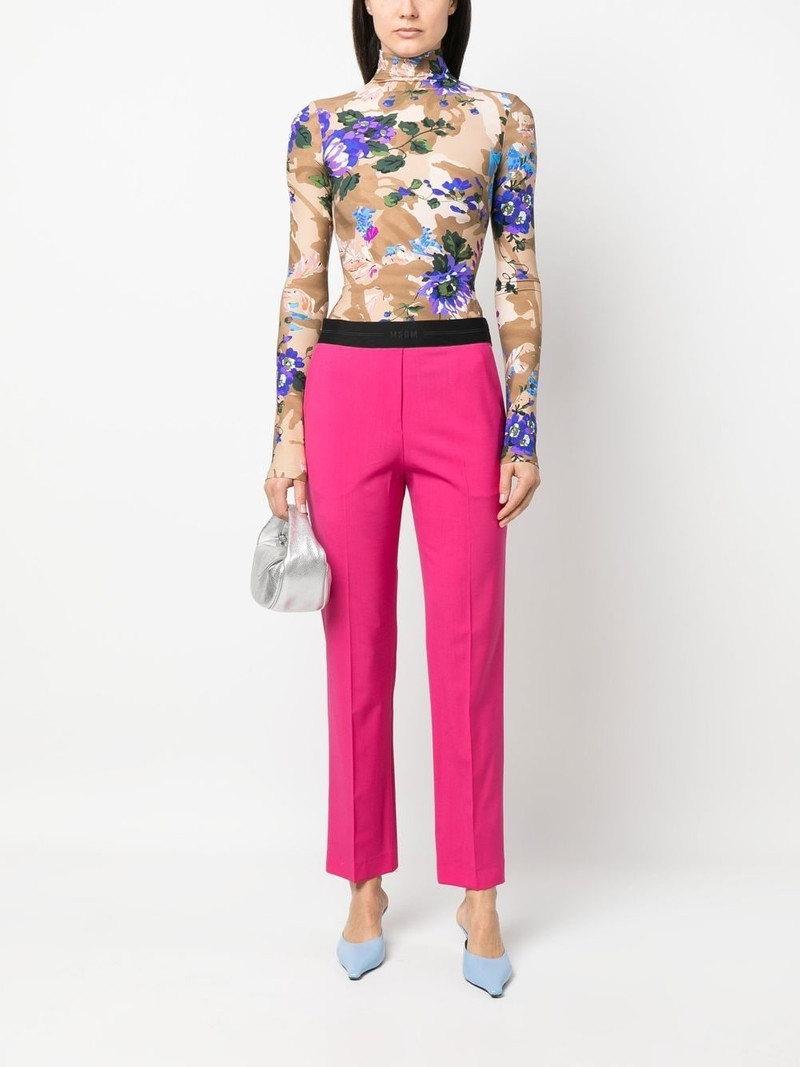 MSGM contrast waistband trousers outlook