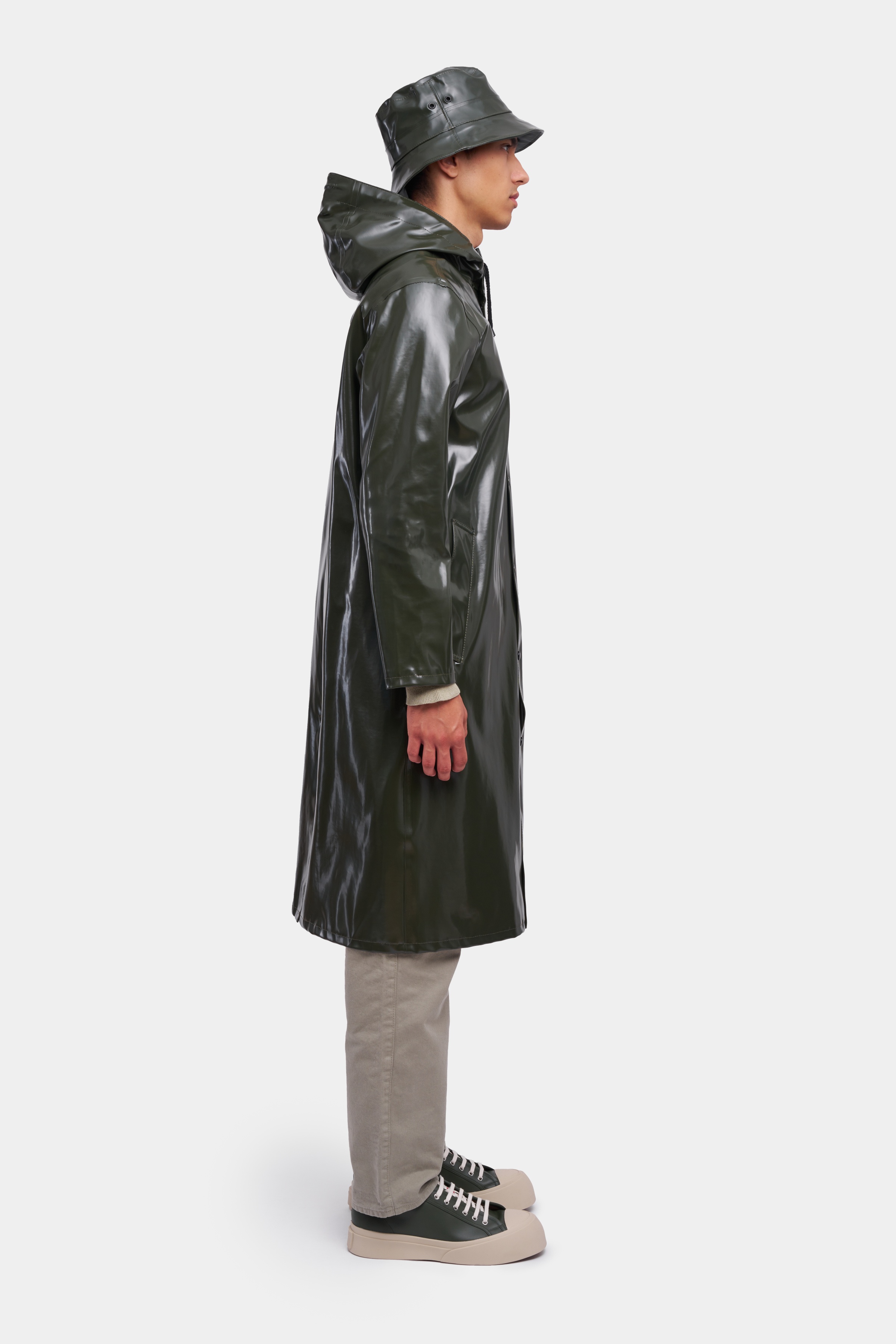 Stockholm Long Opal Raincoat Green - 2