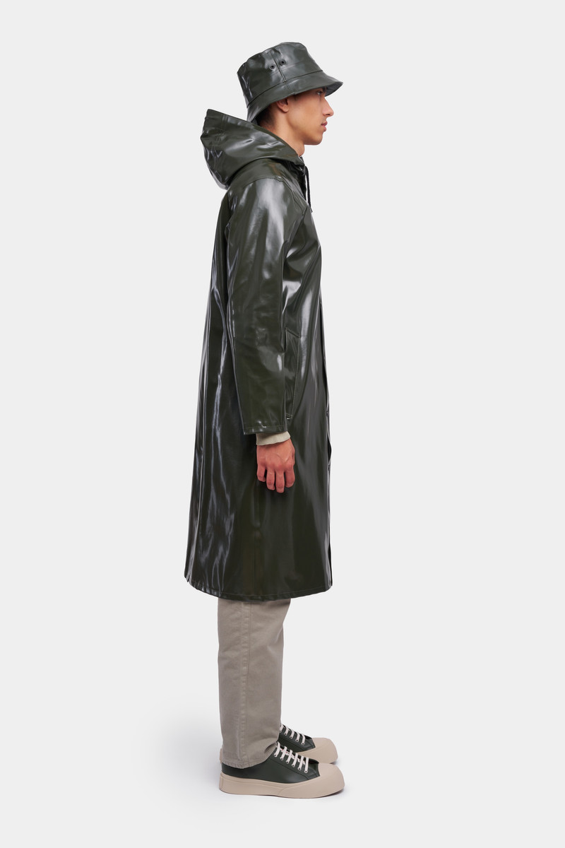 Stutterheim Stockholm Long Opal Raincoat Green outlook