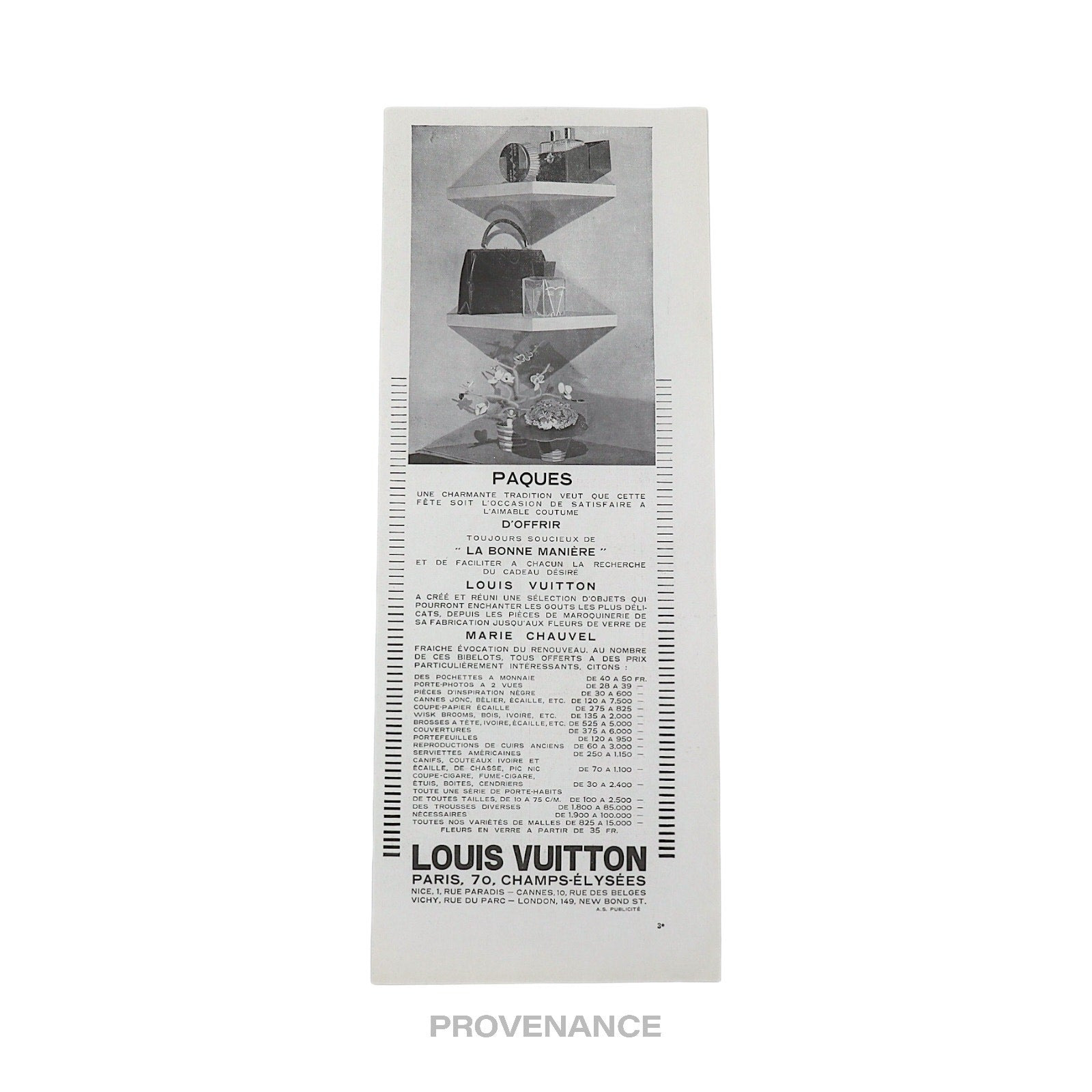 Louis Vuitton Antique Vintage Newsprint Ad - PAQUES - 4