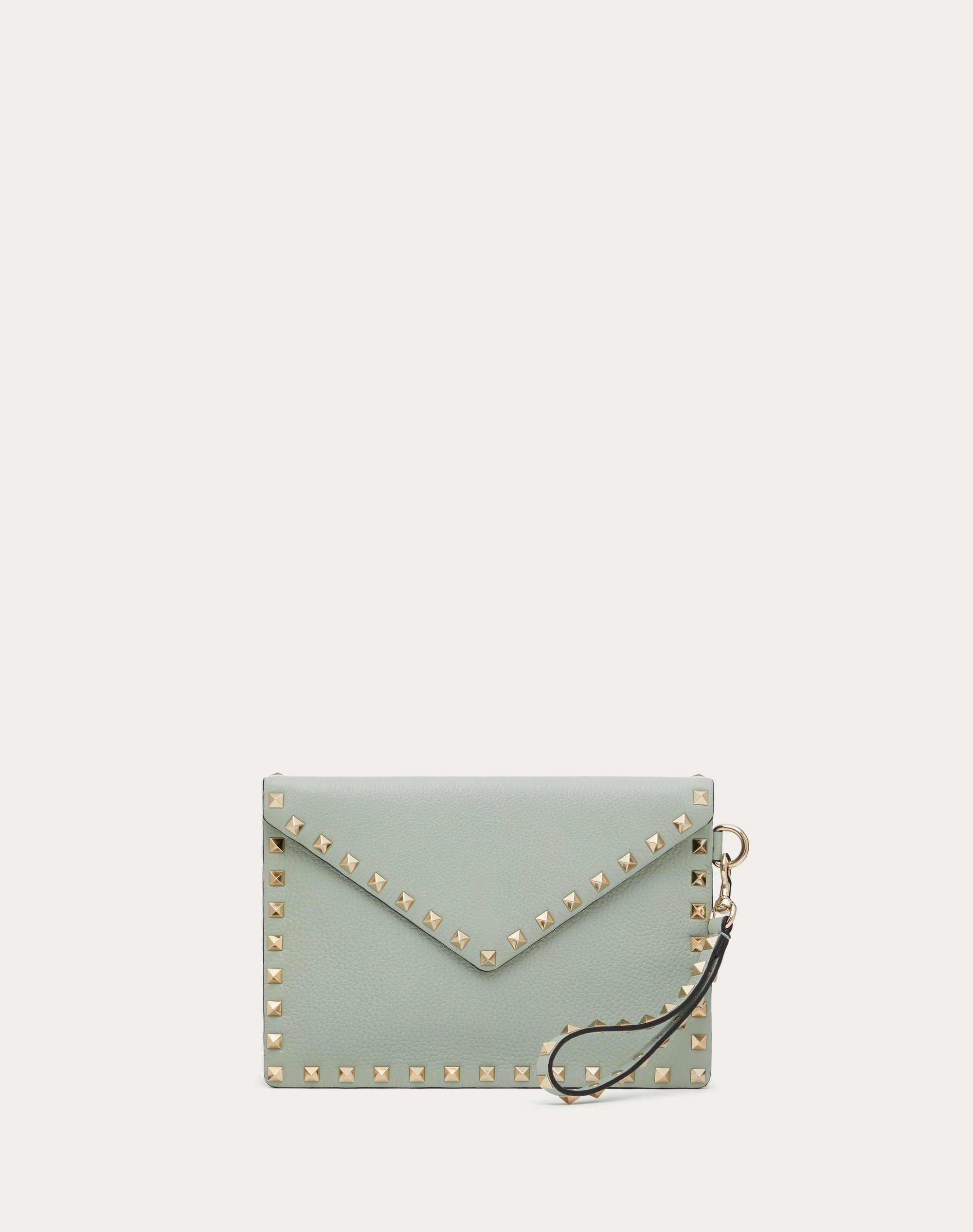 Rockstud calfskin pouch sale