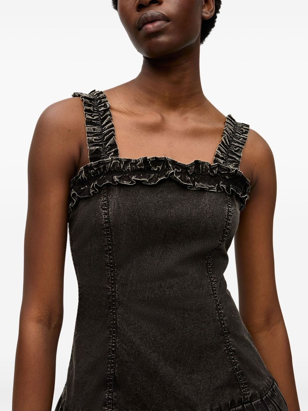 ruffle-detail midi dress - 4