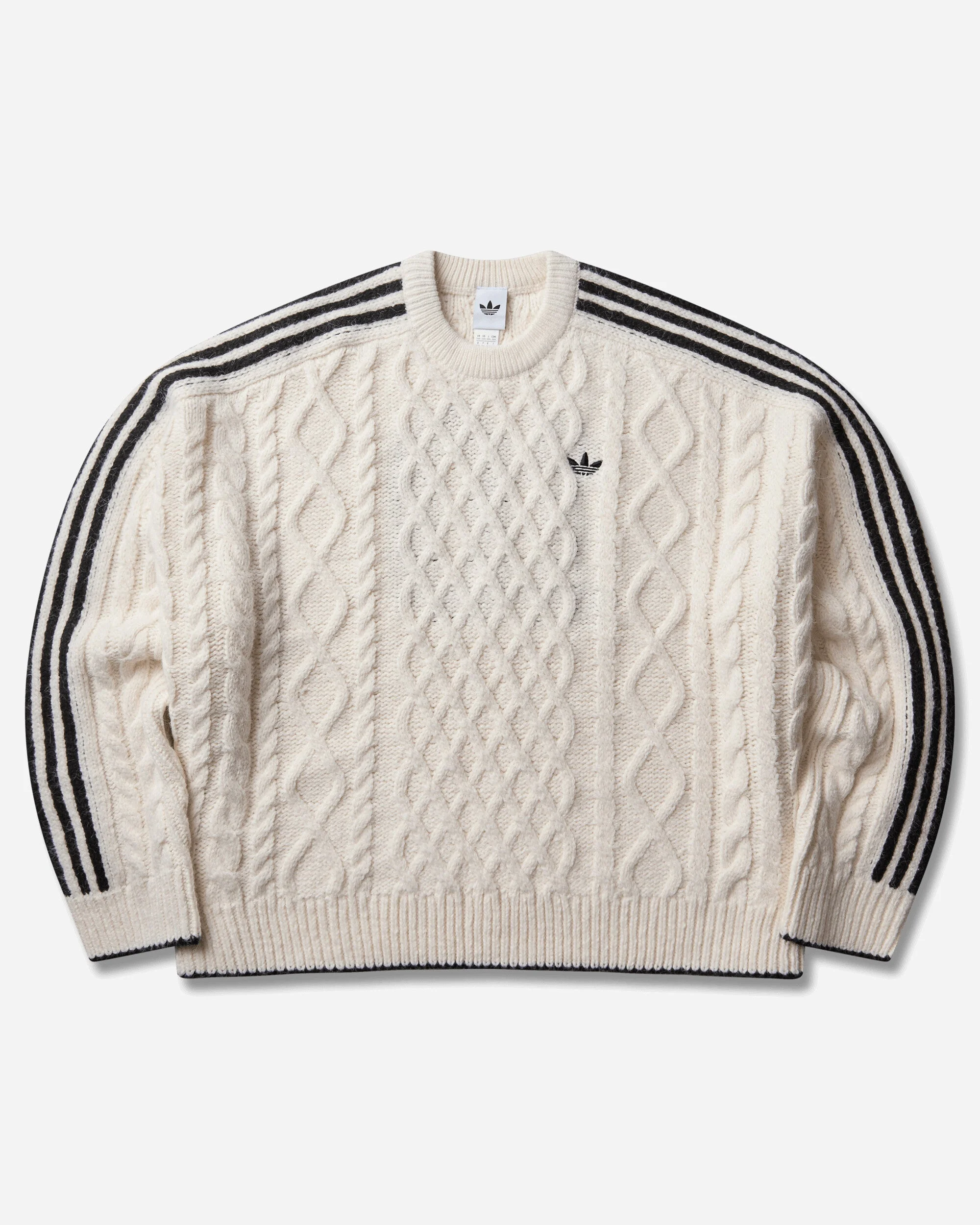 Women's Cable Knit Sweater Core White / Black - 1