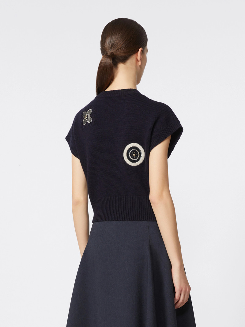 ANFORA Wool and cashmere cropped sweater - ULTRAMARINE 4