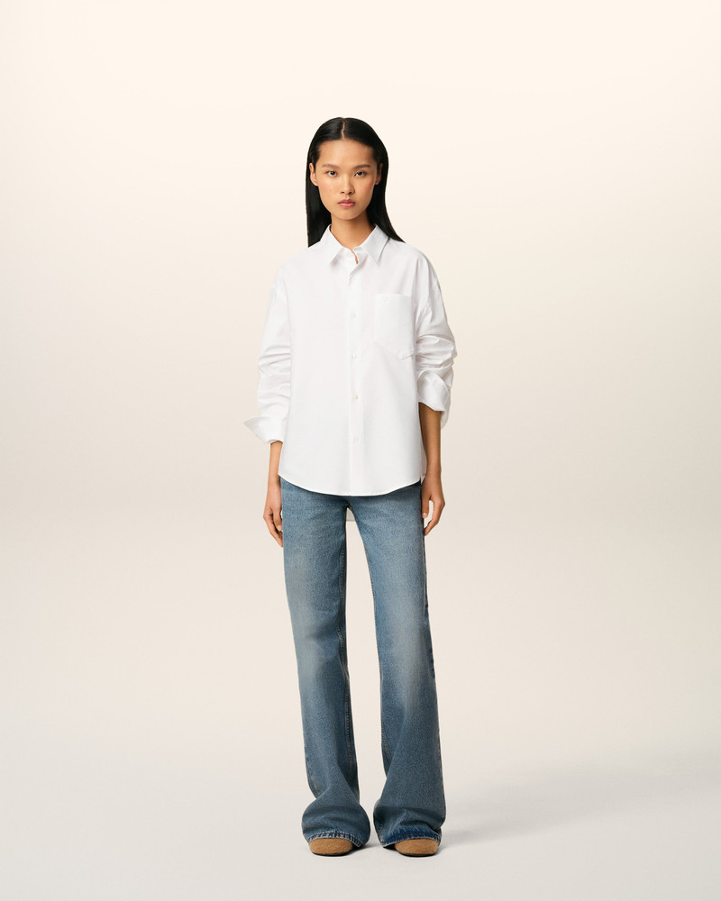 AMI Paris WHITE COTTON AMI DE COEUR BOXY SHIRT outlook