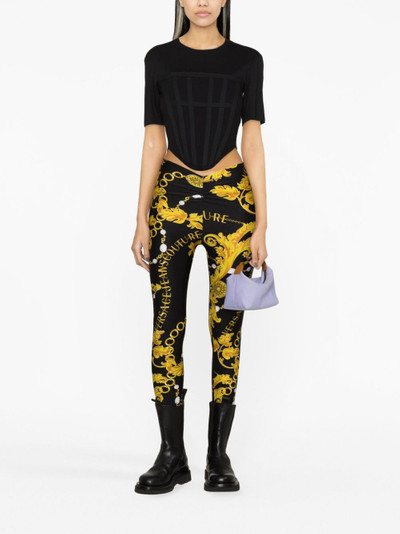 VERSACE JEANS COUTURE Chain Couture-print leggings outlook