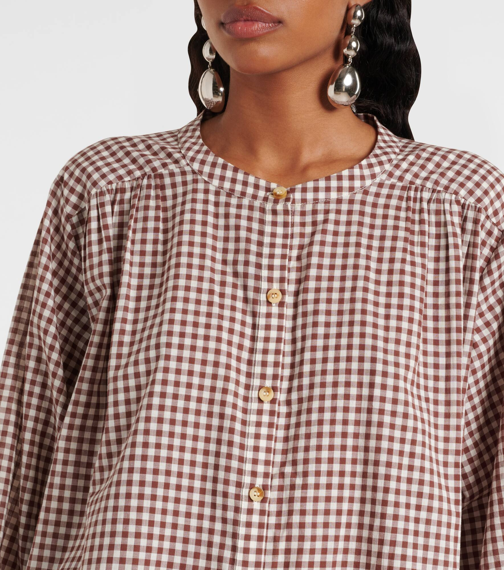 Mira gingham cotton shirt - 4