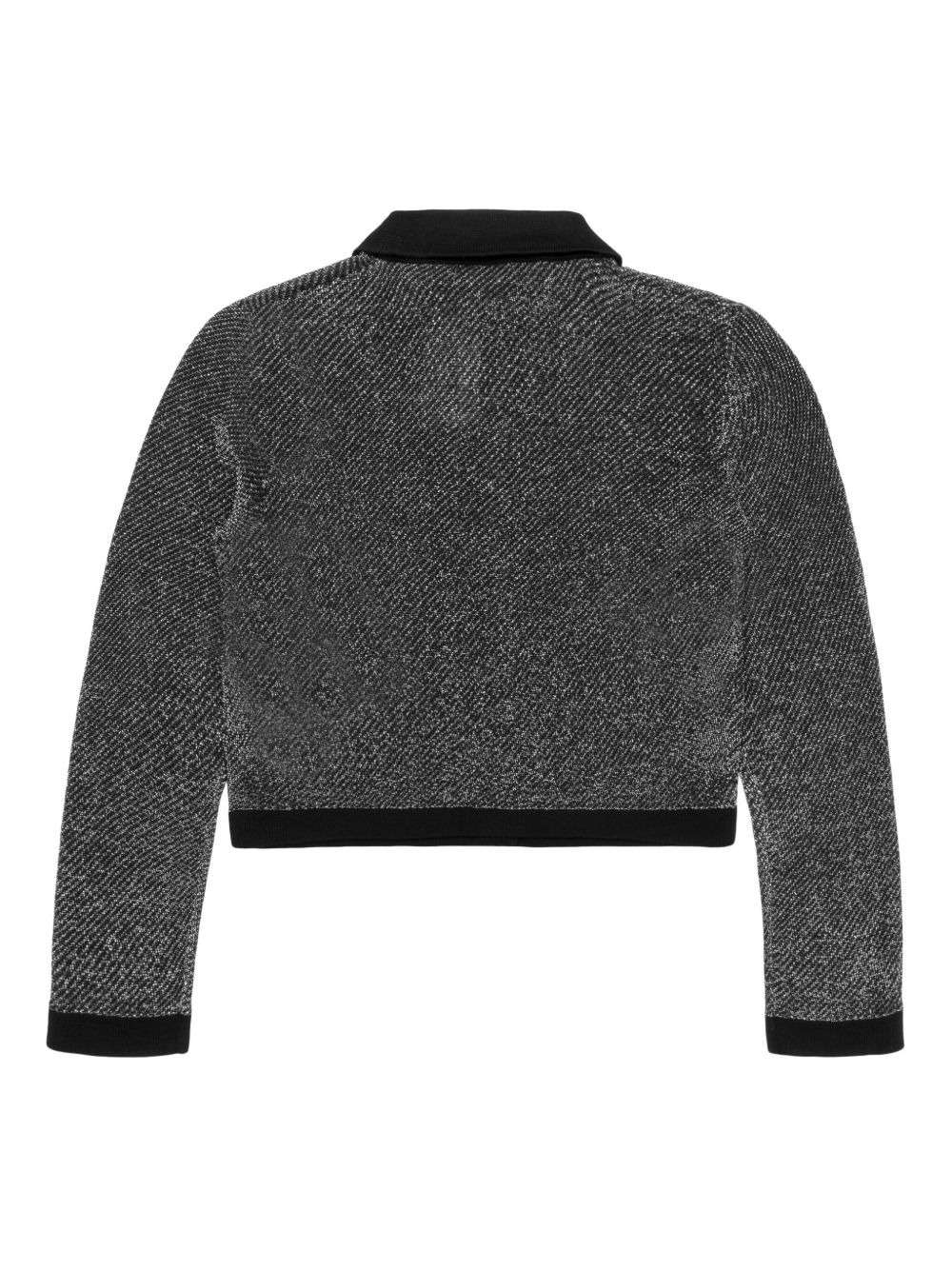 lurex polo cardigan - 2