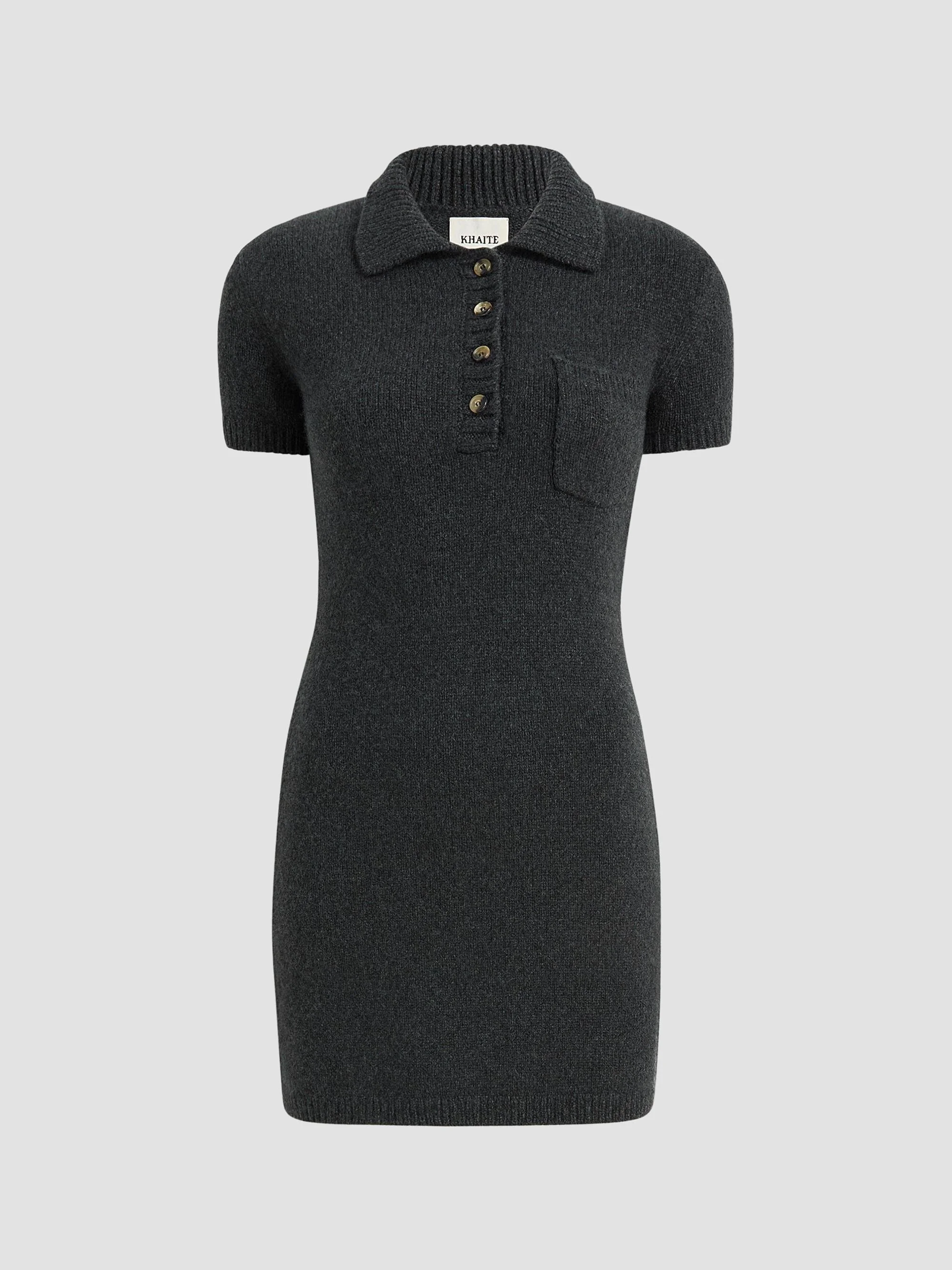 Women's Nehra Cashmere Polo Minidress - Charcoal - 1