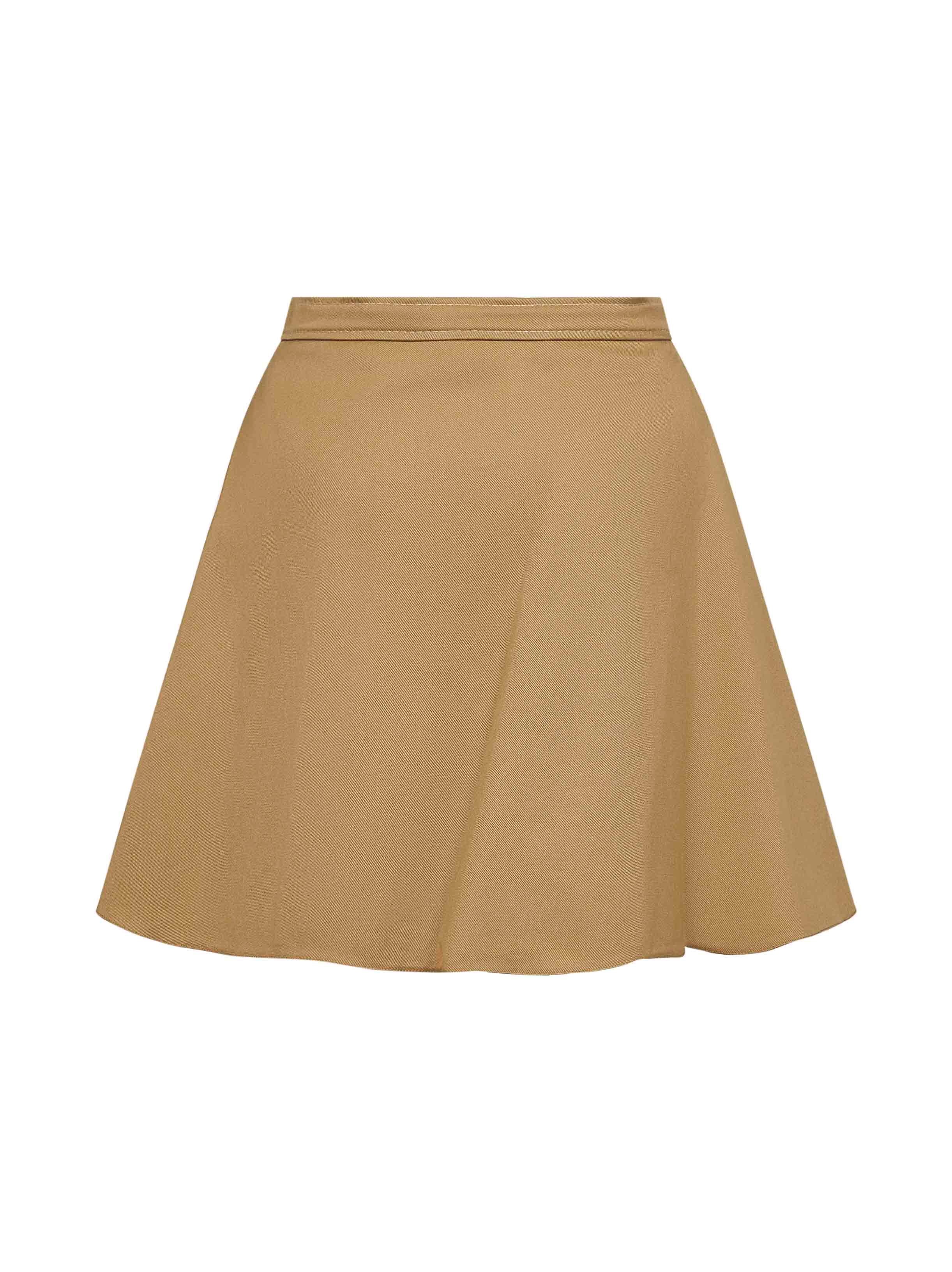 Beige cotton twill mini skirt - 2