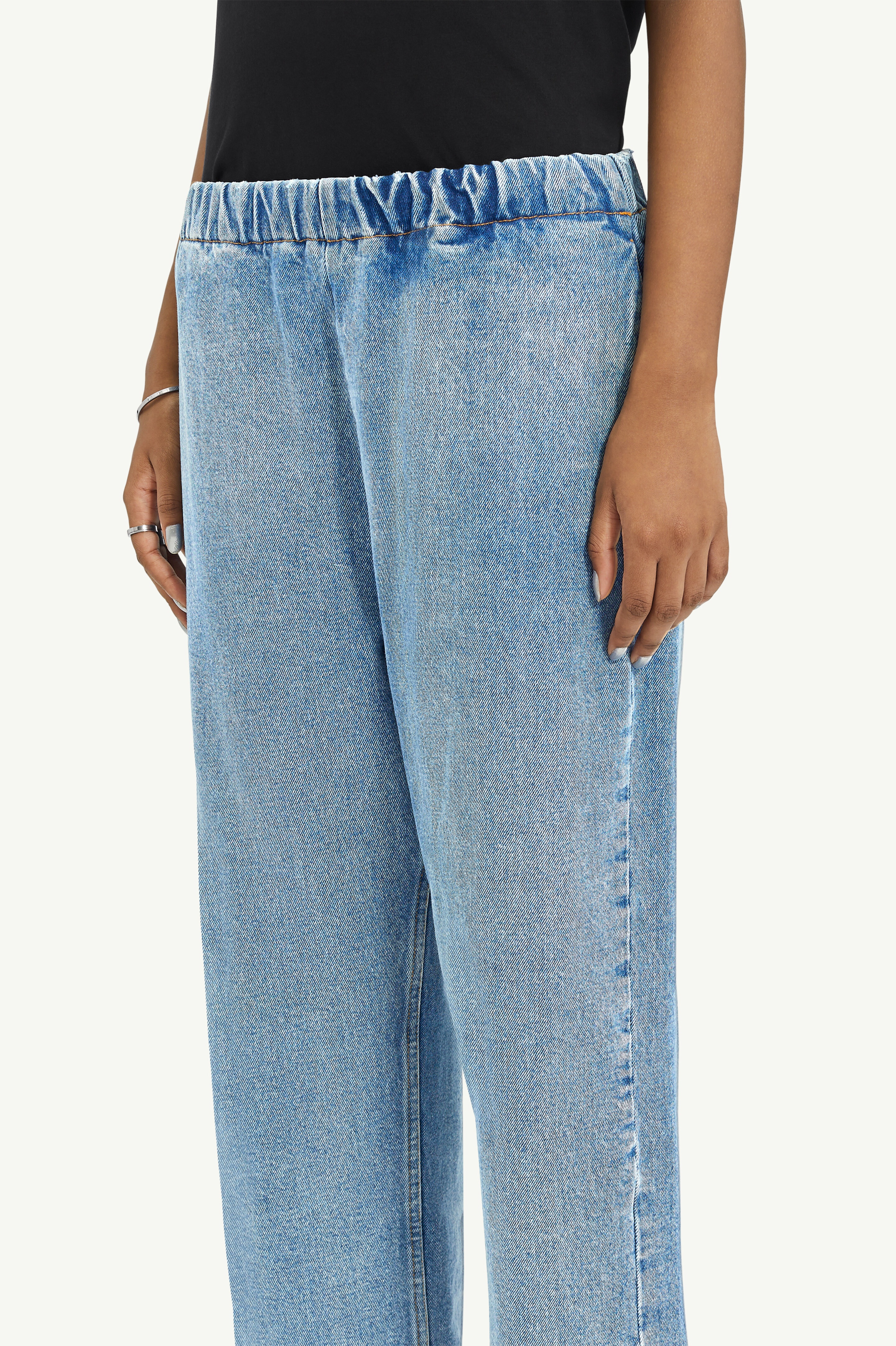 Cropped Blue Denim Trousers - 5