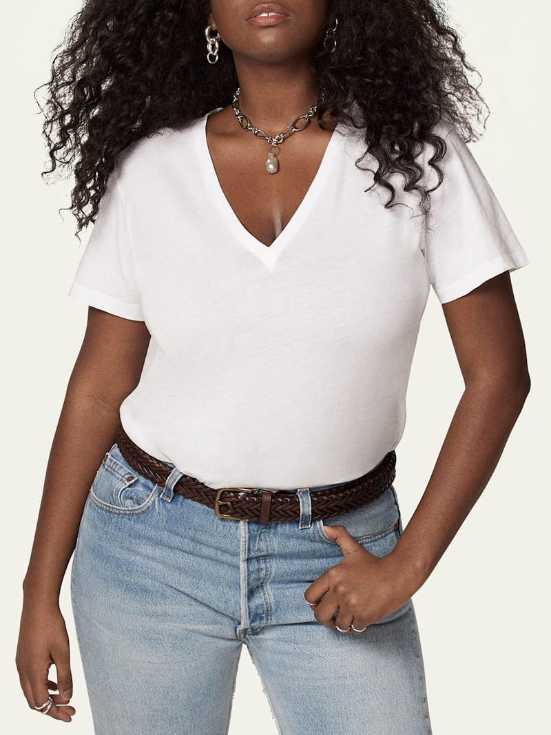 Another Tomorrow Cotton V-Neck Tee outlook