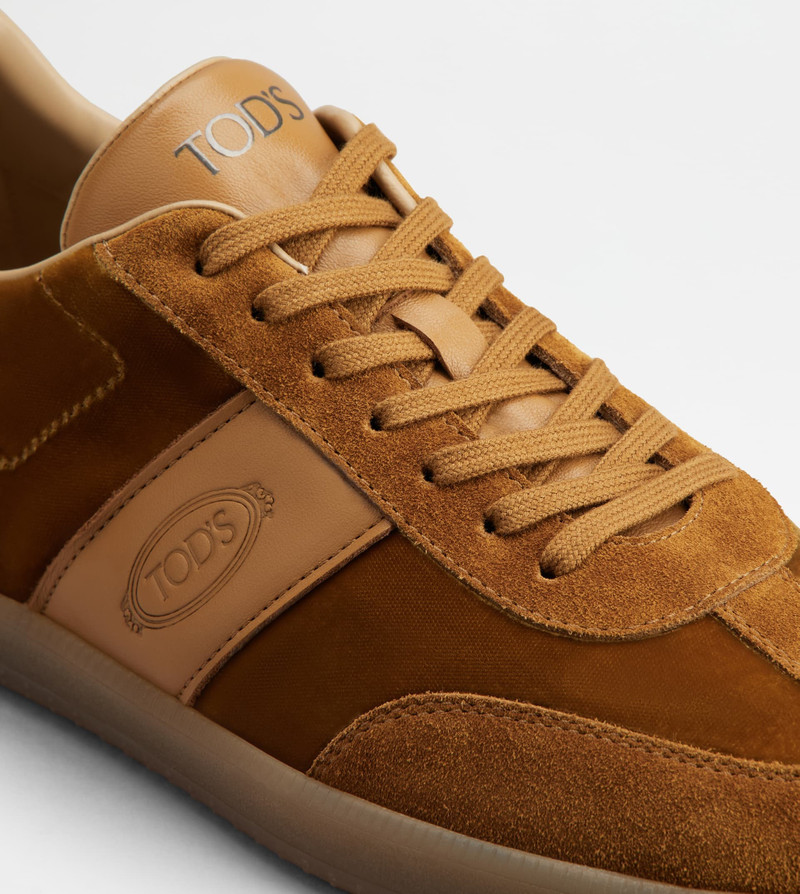 TOD'S TABS SNEAKERS IN VELVET AND SUEDE - BROWN 5