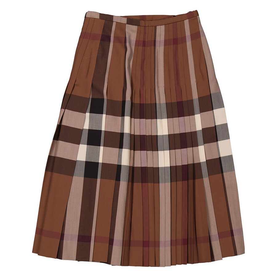 Burberry Dark Birch Brown Winifred Check Skirt - 7