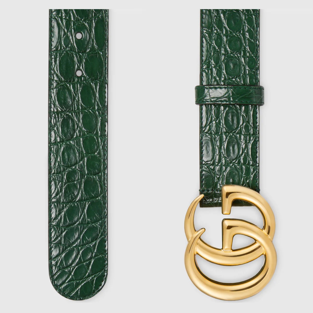 GG Marmont caiman belt with shiny buckle - 2