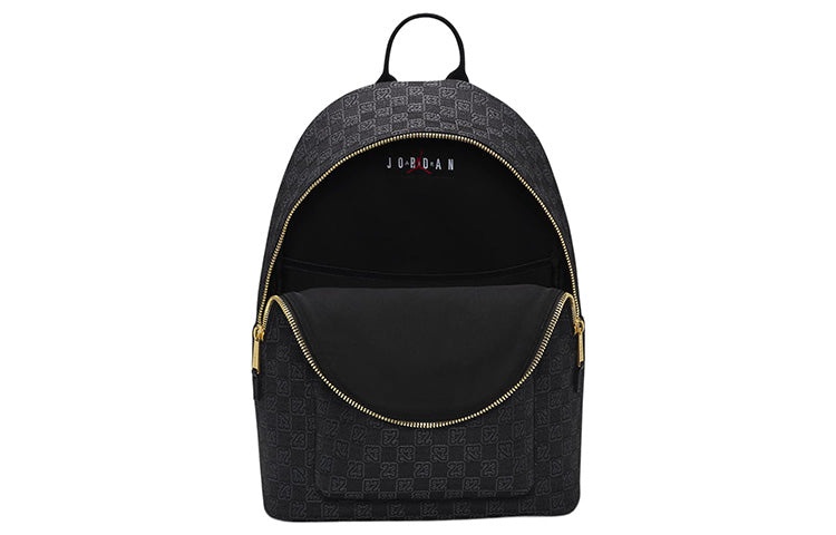 Air Jordan Gold Logo Monogram Backpack 'Black' FJ6784-010 - 4