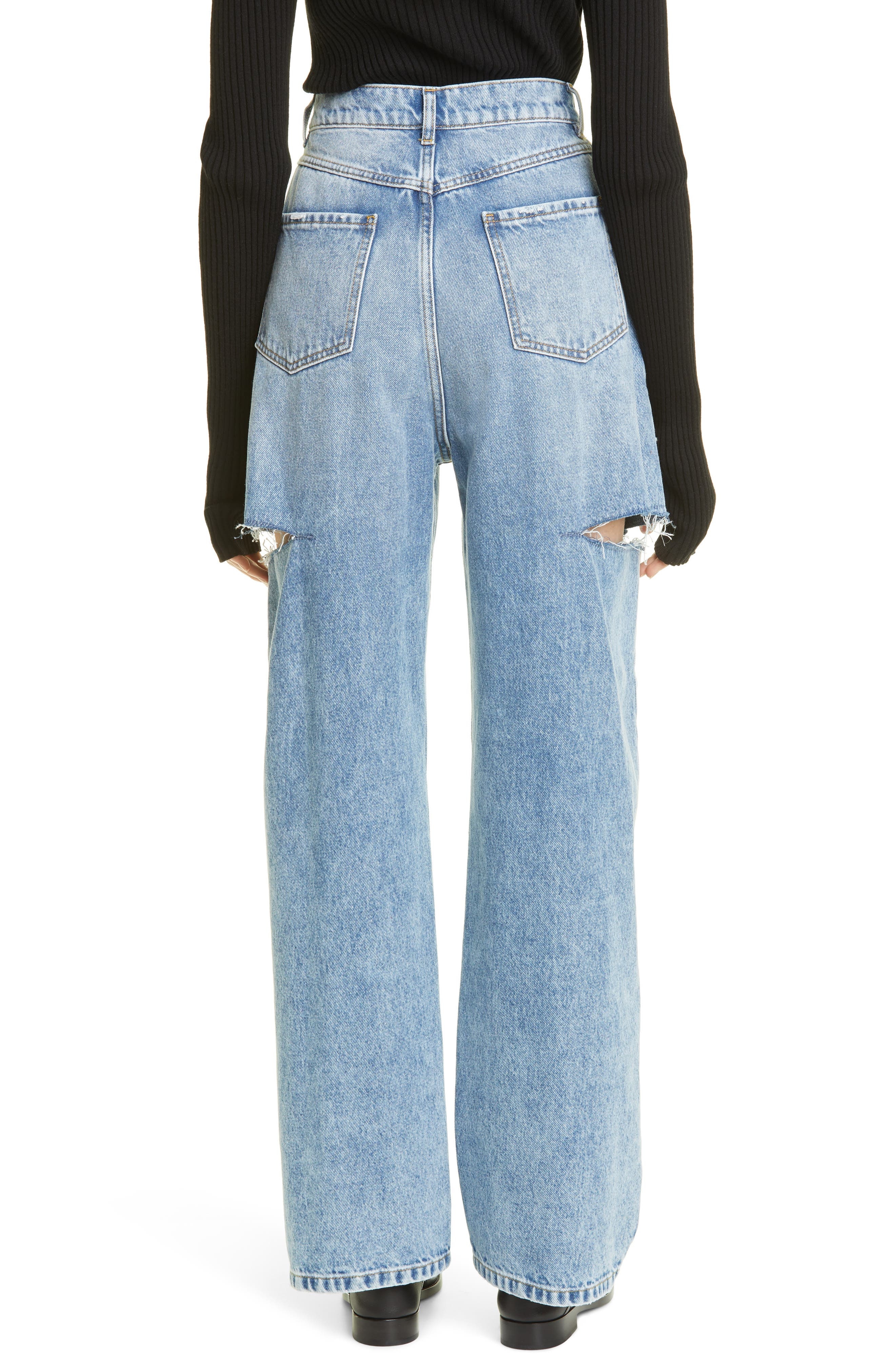Maison Margiela Ripped Side Cutout Jeans in Denim at Nordstrom - 2