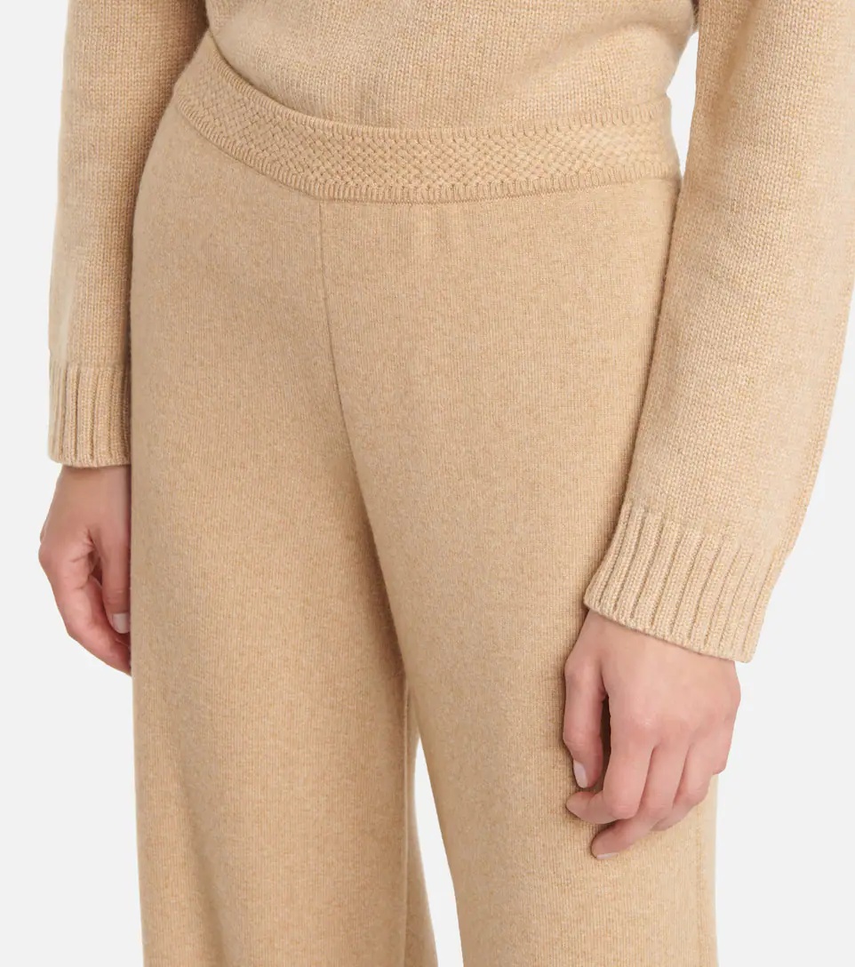 Lexington wide-leg cashmere knit pants - 4