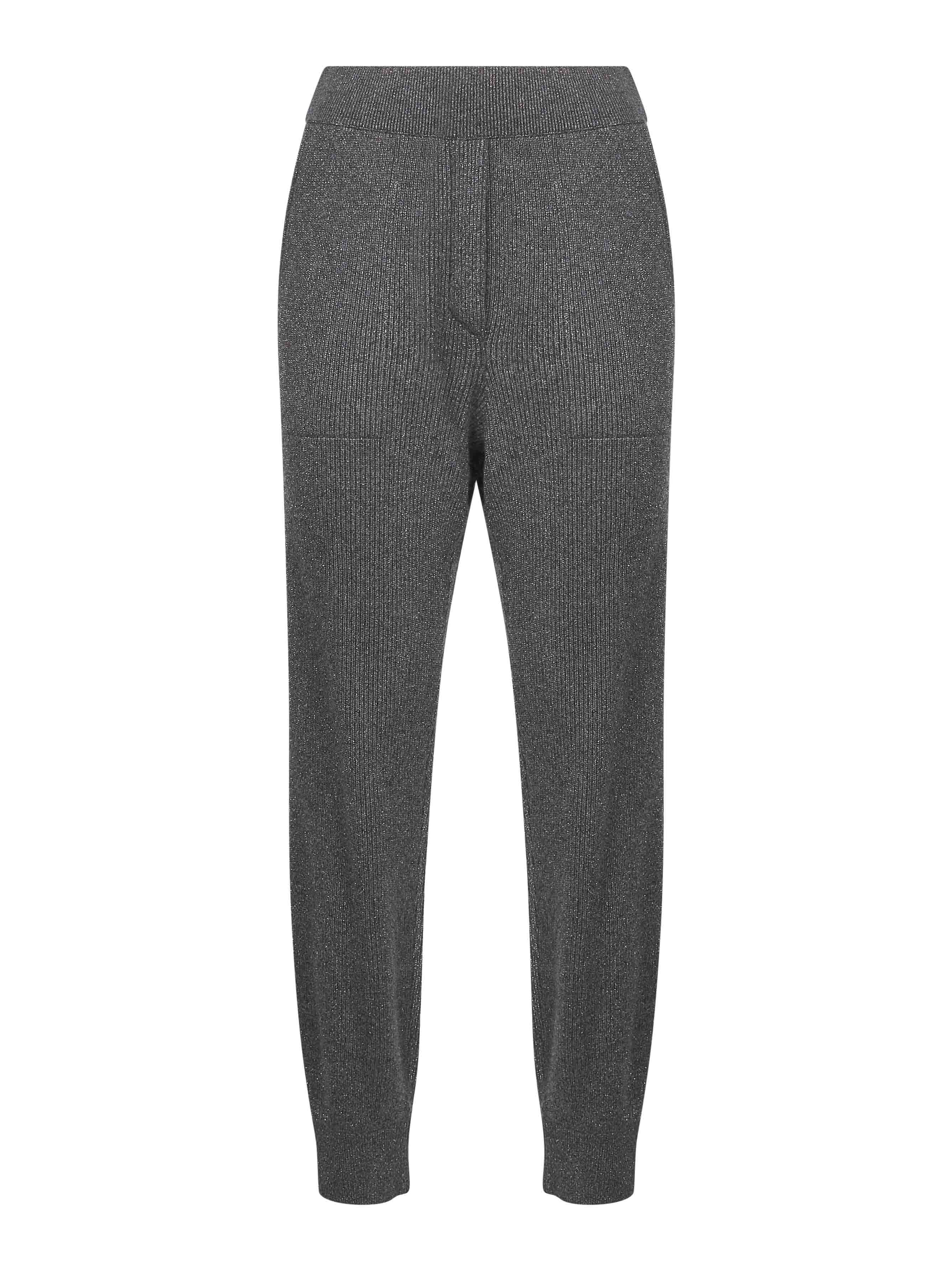 Grey Sparkling vanisé knit trousers - 1
