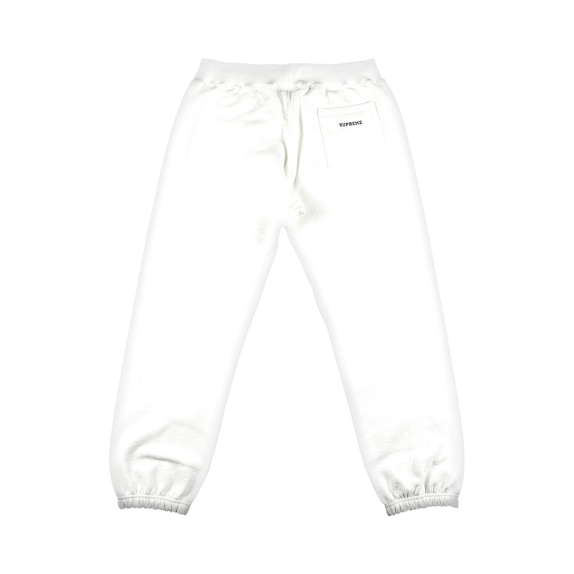 Supreme x Swarovski S Logo Sweatpant 'White' - 2