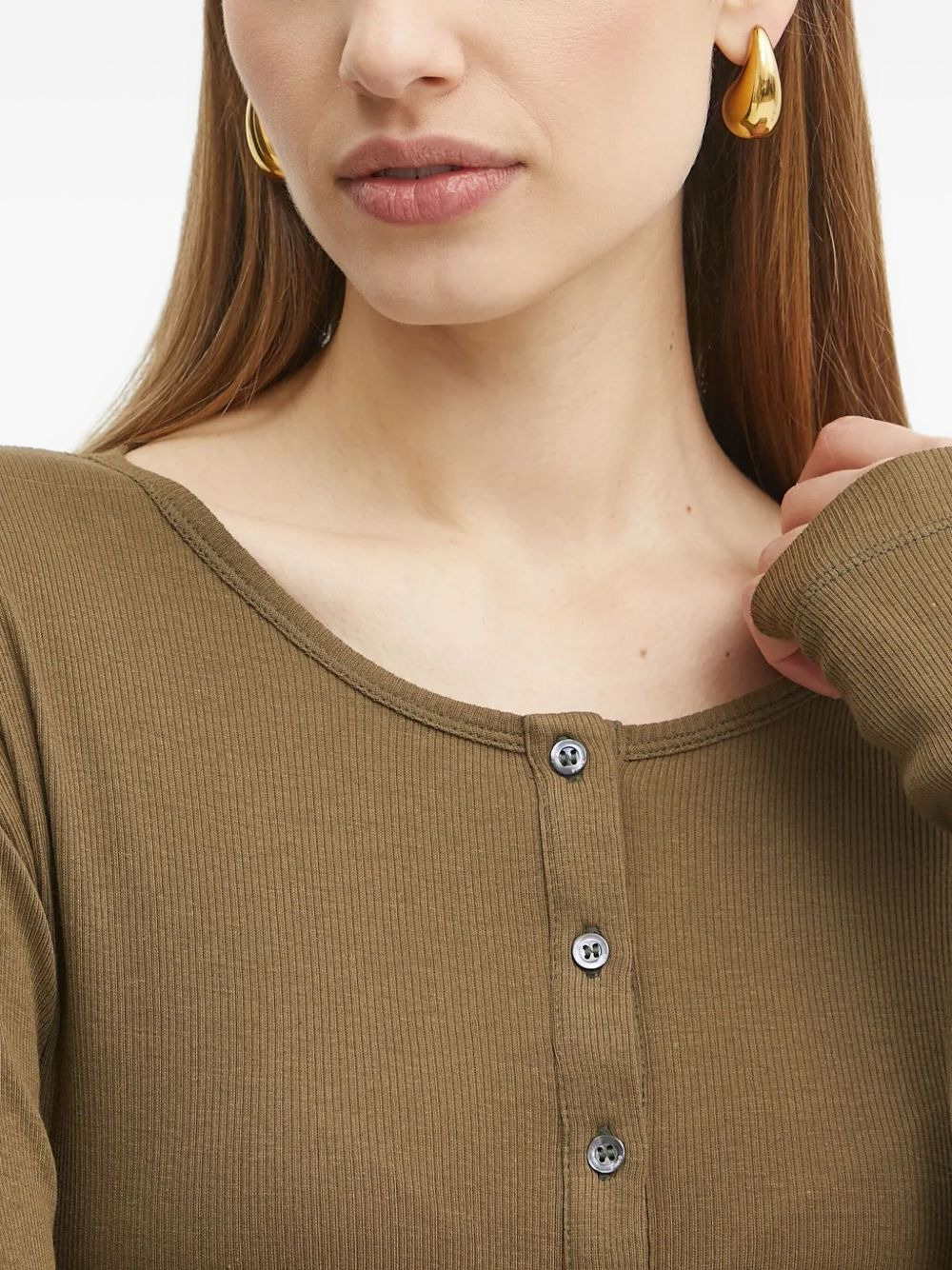 drop-shoulder ribbed T-shirt - 4