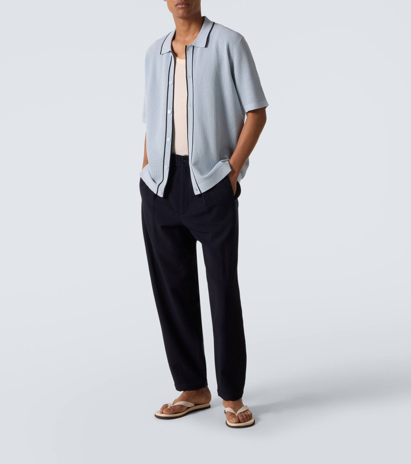 ORLEBAR BROWN Roddy waffle-knit bowling shirt outlook