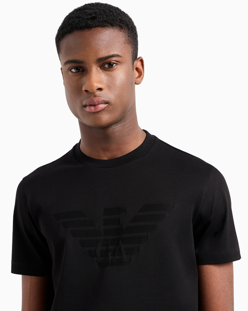 Jersey T-shirt with jacquard logo 5