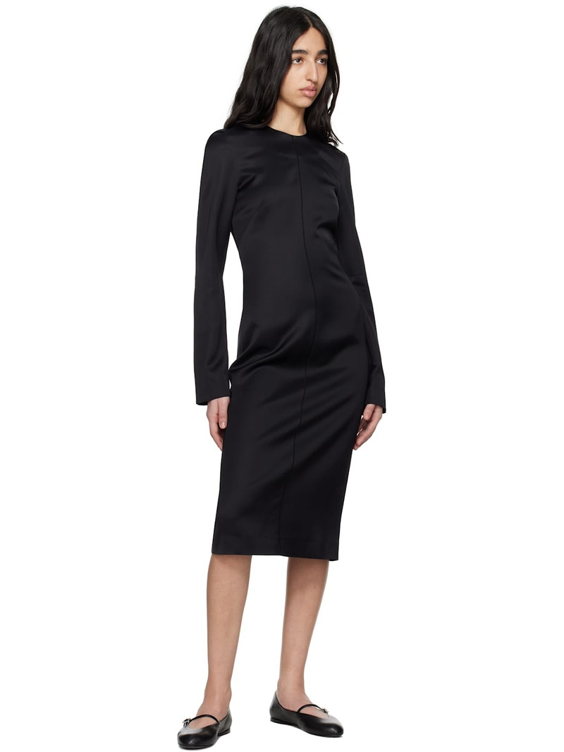 Totême Black Lean Satin Midi Dress outlook