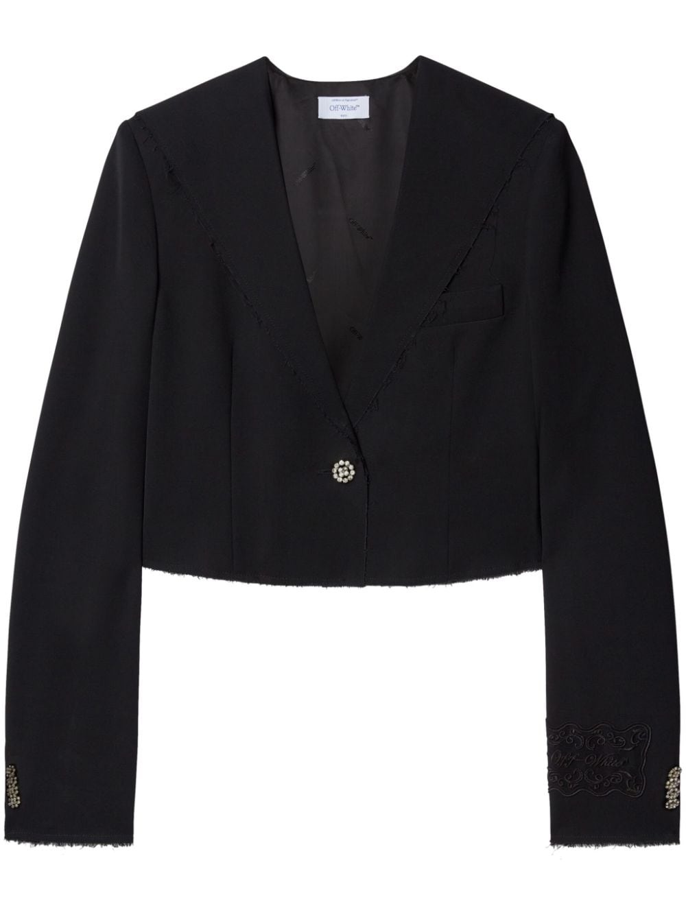 single-breasted cropped blazer - 1