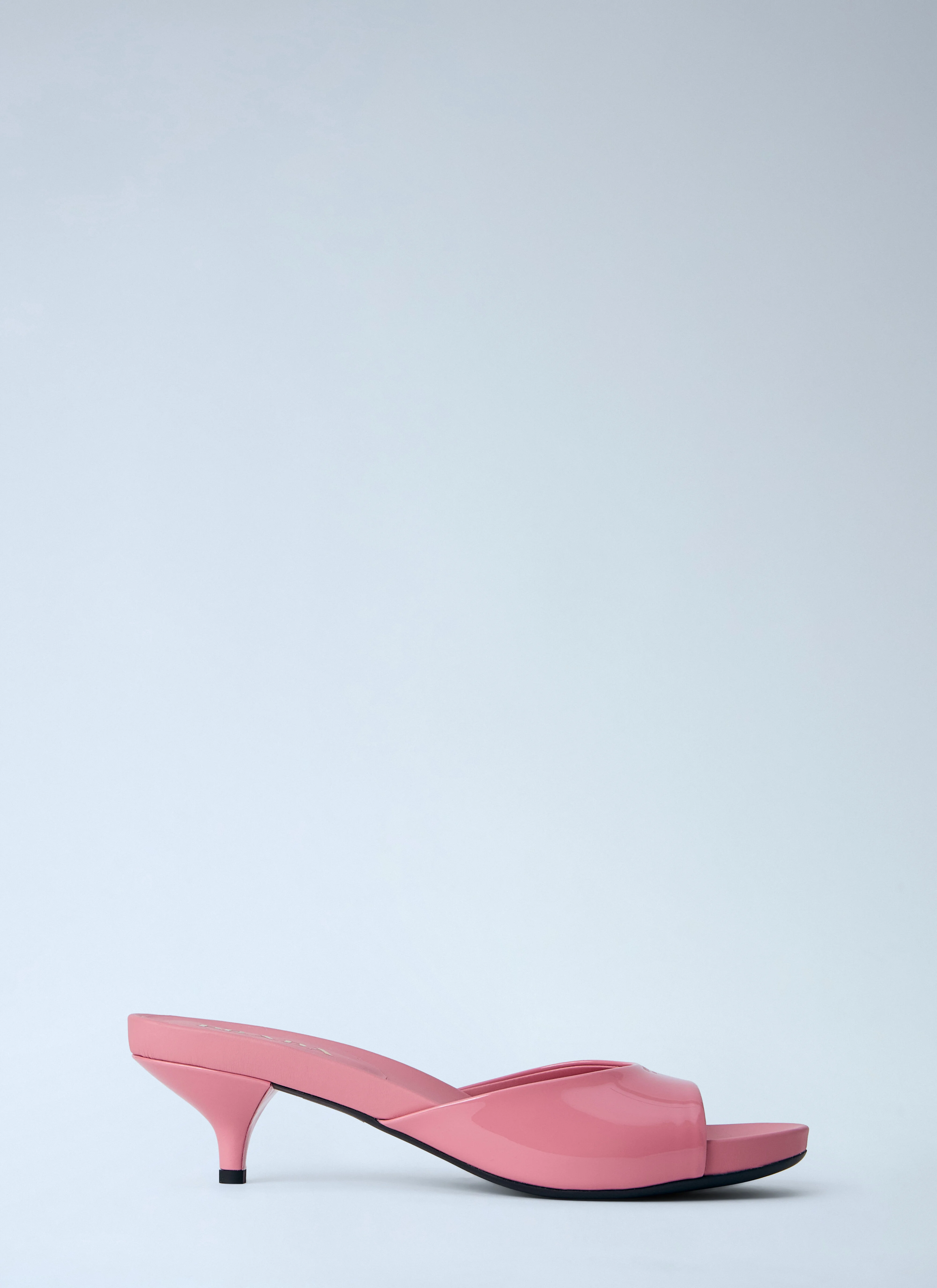 Patent Leather Kitten Heel Mules - 1