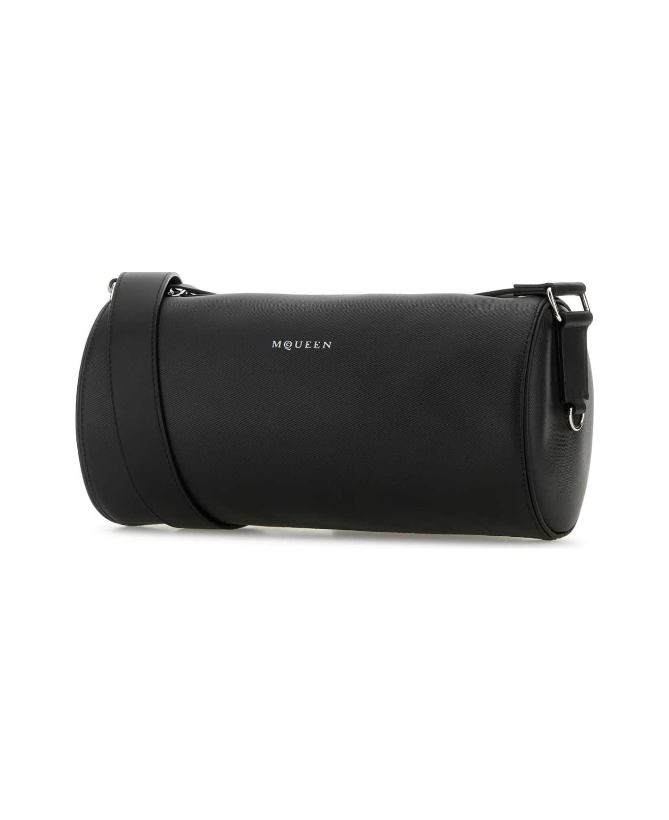 Black Leather Mcqueen Roller Crossbody Bag - 2