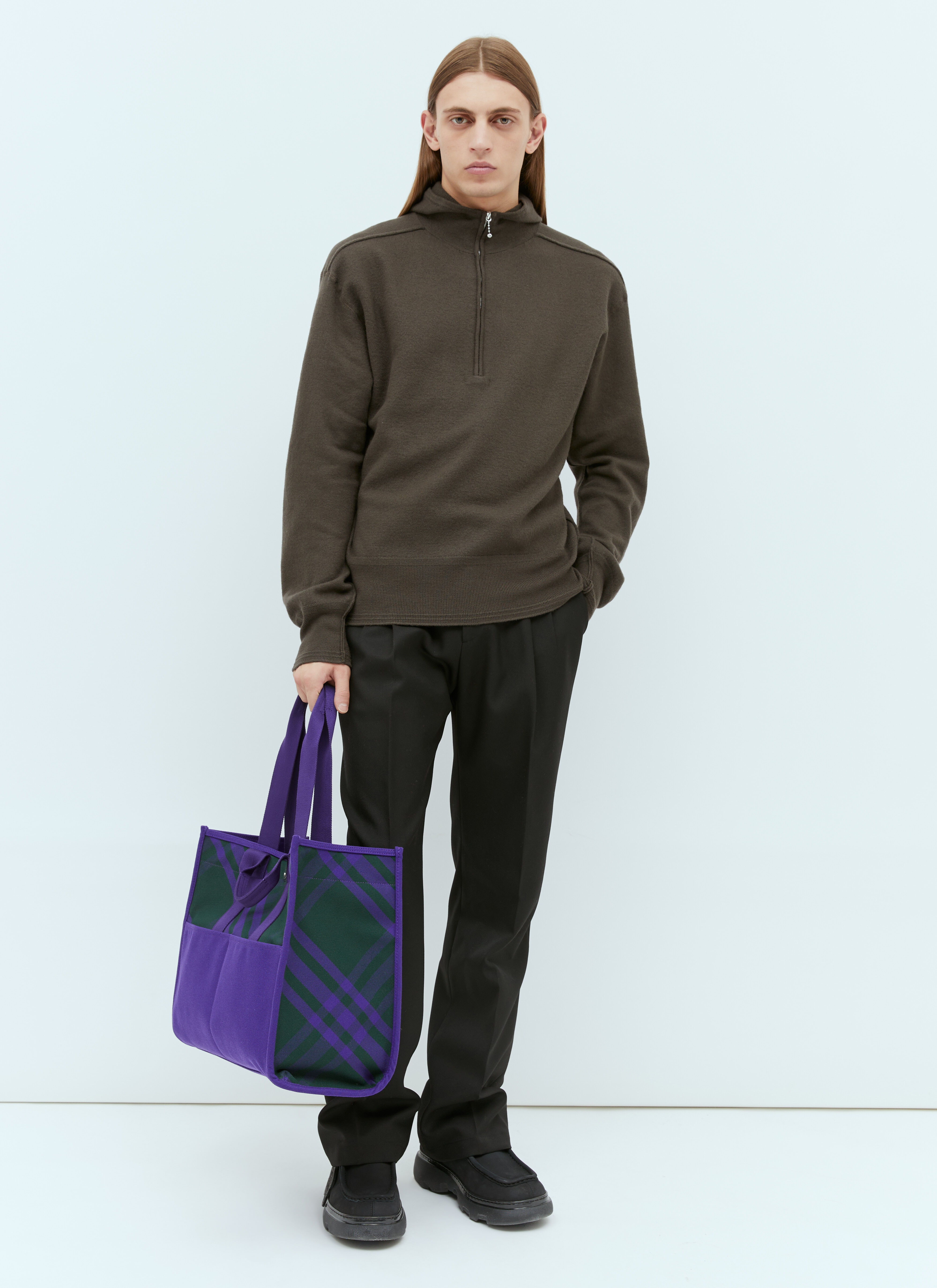Check Shopper Tote Bag - 1
