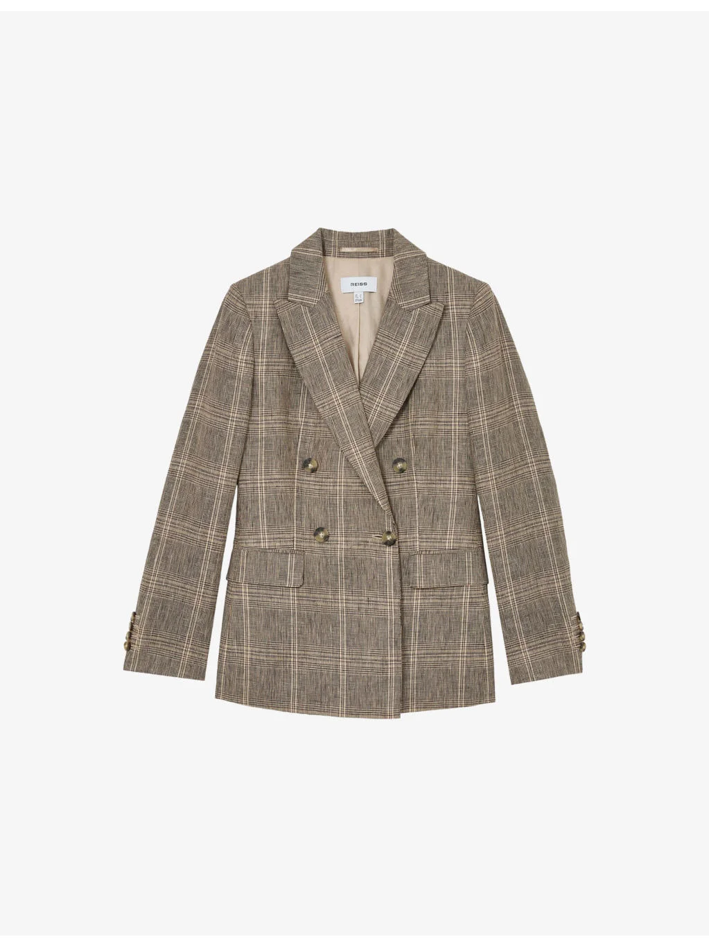 Sybil Checked Linen Blazer - 1