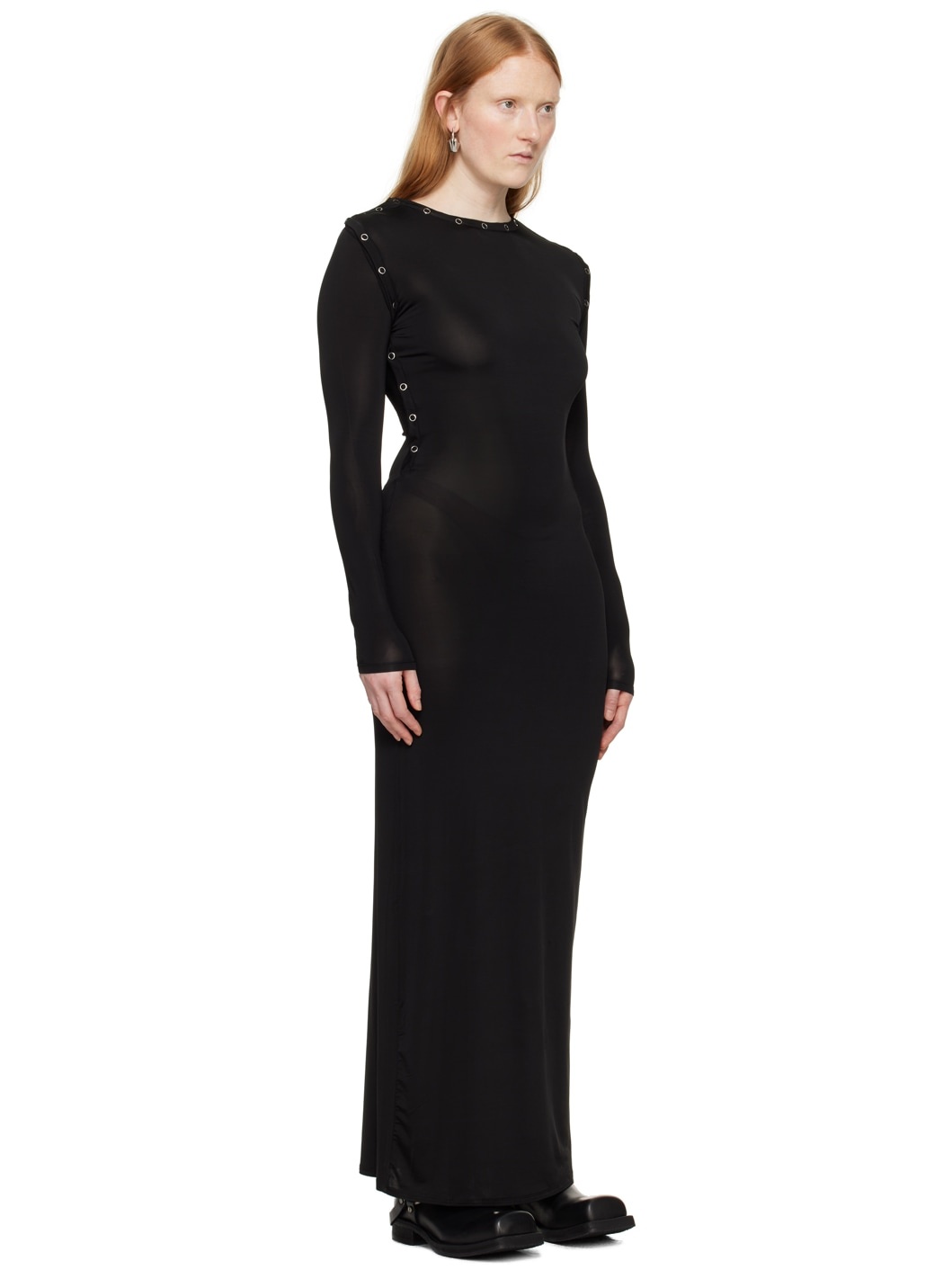 Black Snap Off Maxi Dress - 2