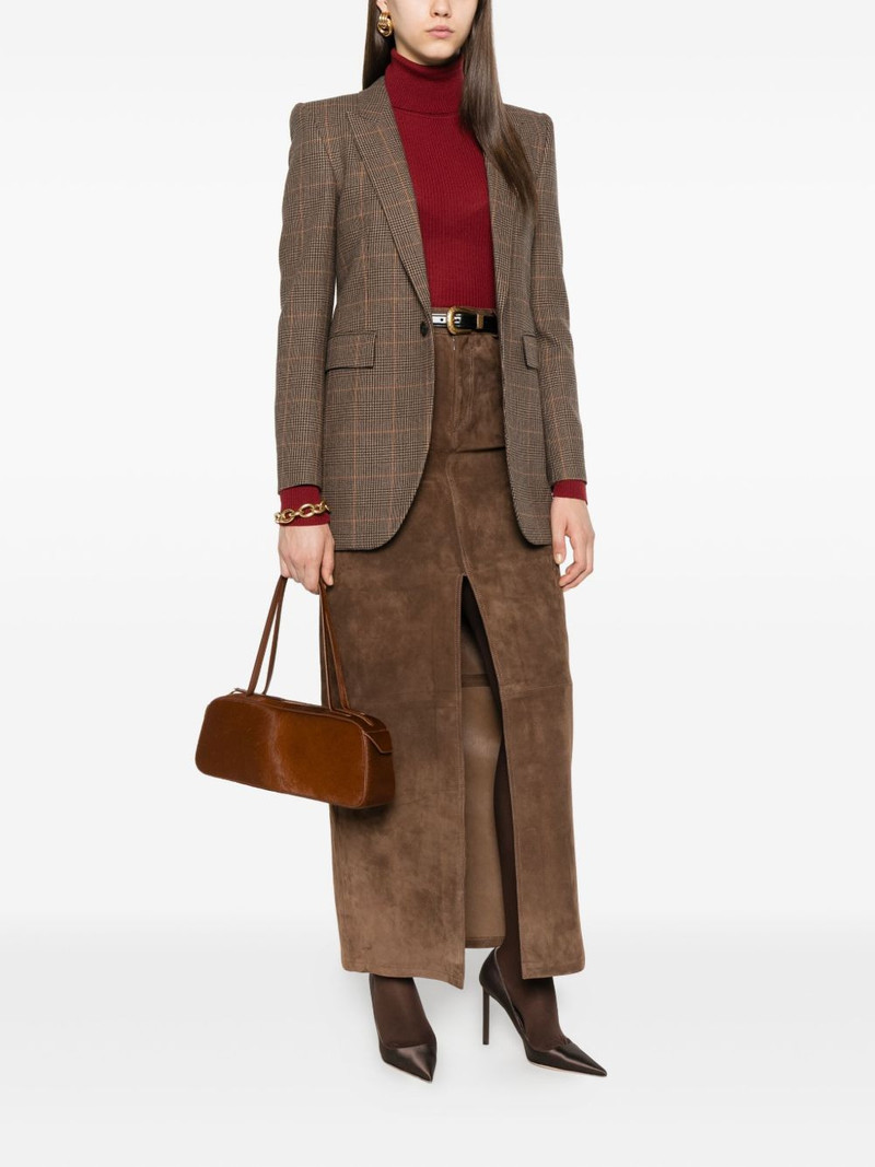 SAINT LAURENT checked single-breasted blazer outlook