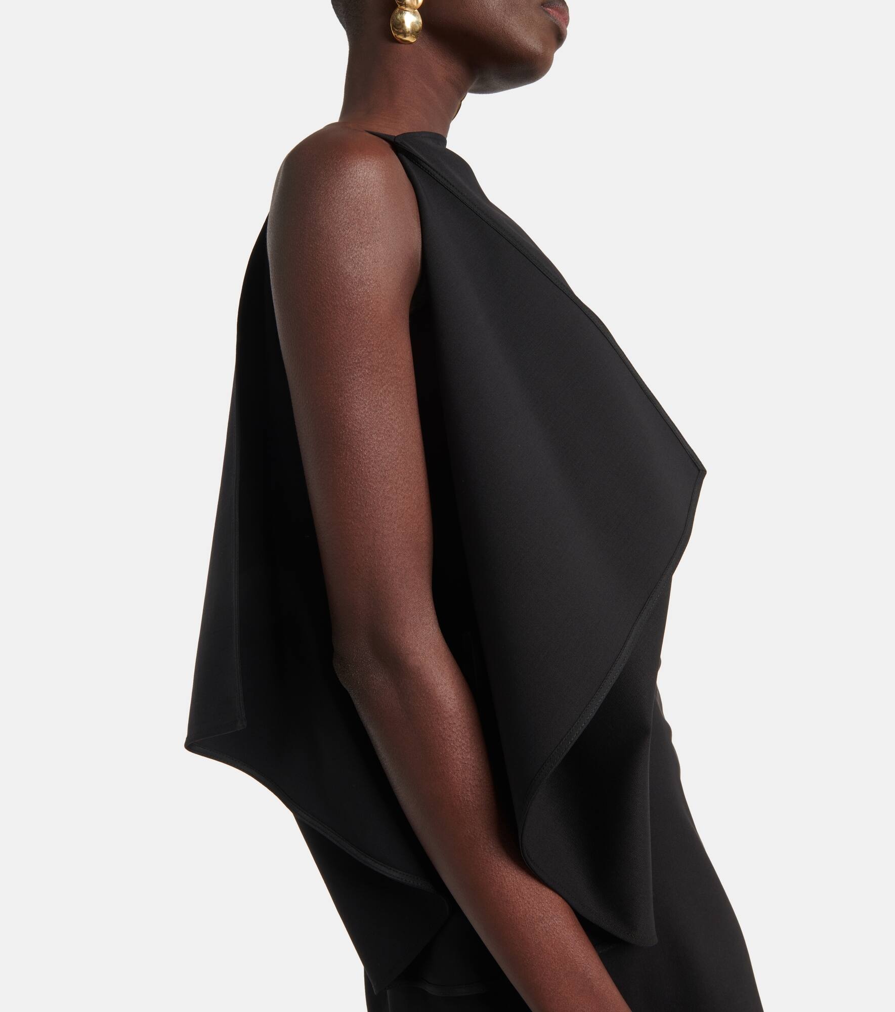 Elena draped wool-blend midi dress - 5
