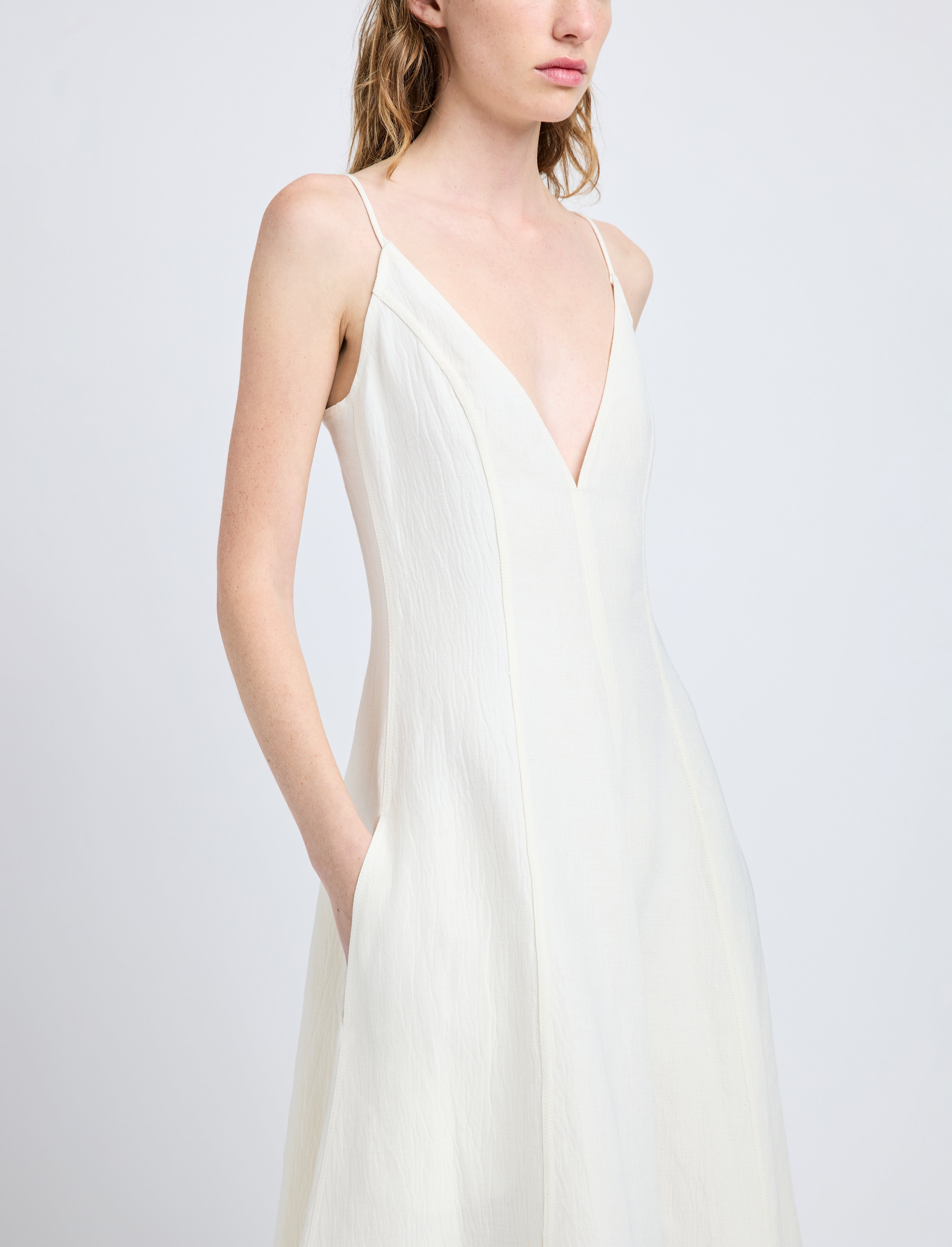 Elaine Dress in Cotton Viscose Linen - 5