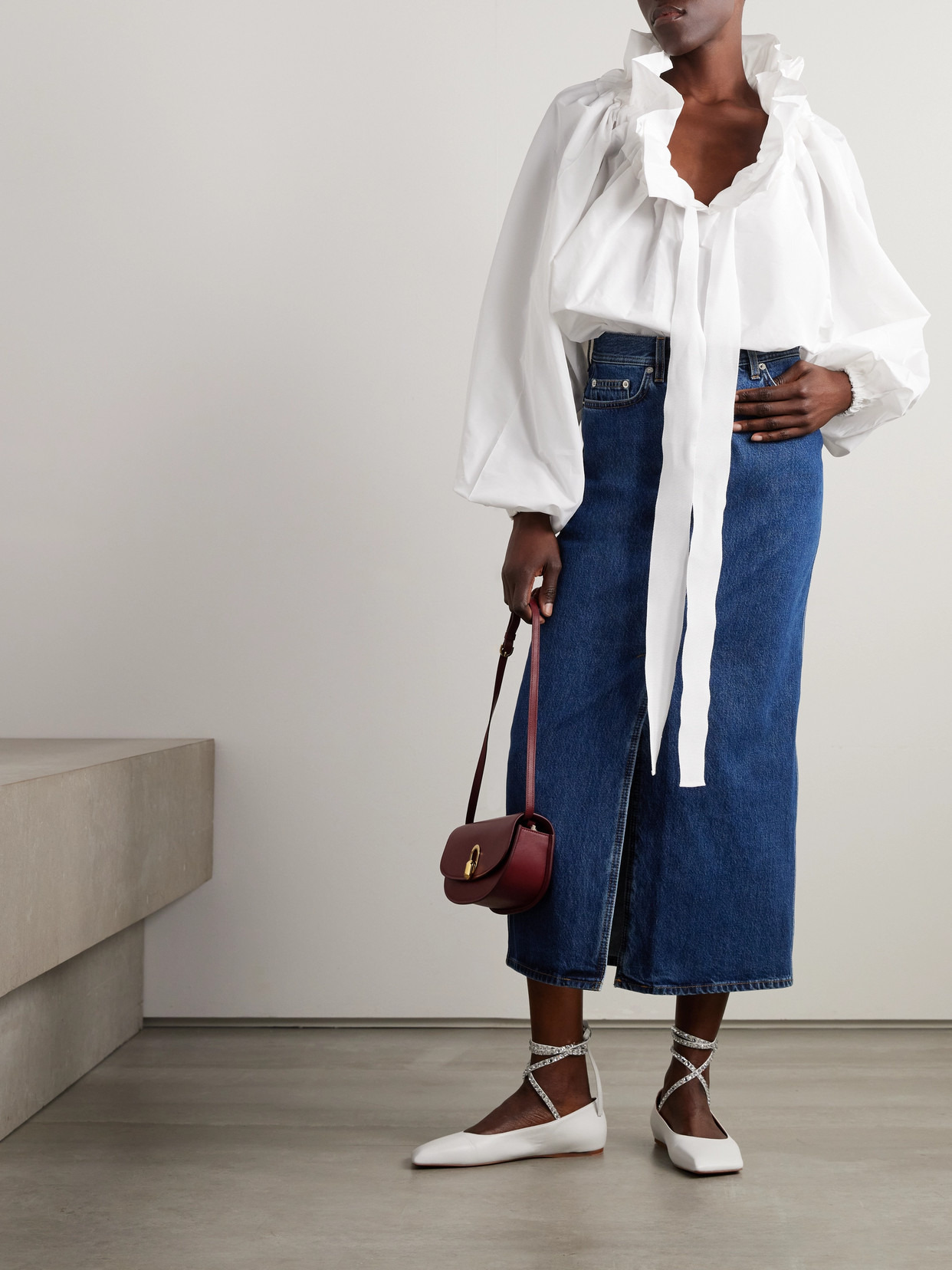 Ruffled Poplin Blouse - 2